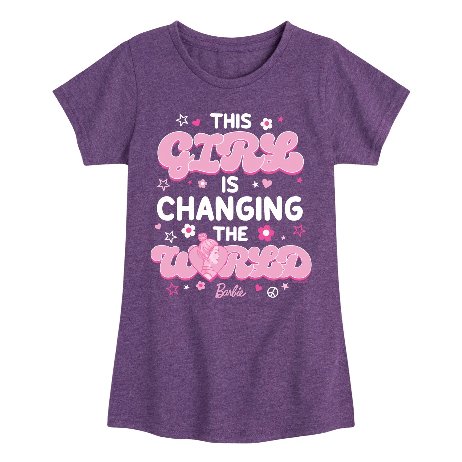 Barbie - This Girl Is Changing The World-  Girls Fitted Short Sleeve Graphic T-Shirt - Image 3