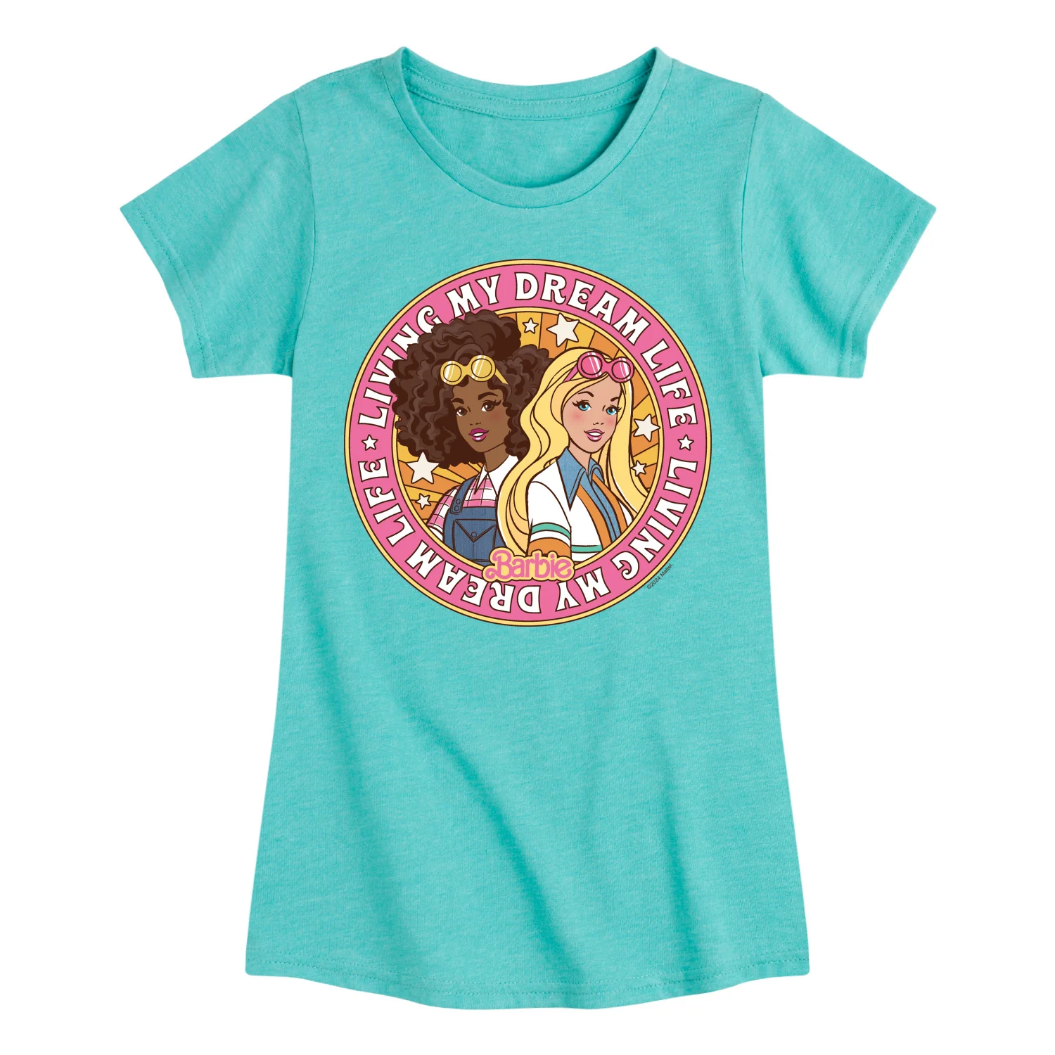 Barbie - Living My Dream Life- Girls Fitted Short Sleeve Graphic T-Shirt - Image 3