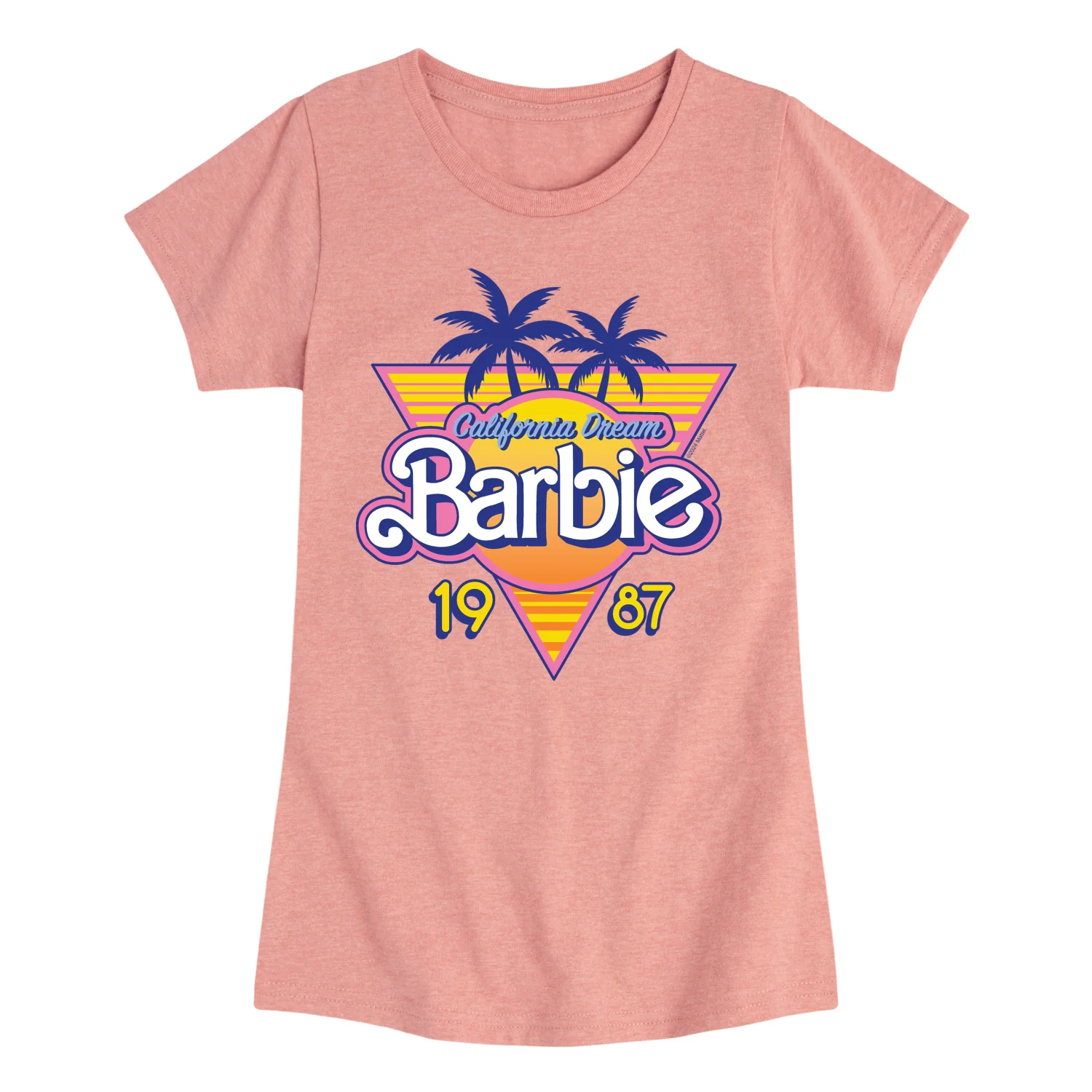 Barbie - Barbie Logo California Dream- Girls Fitted Short Sleeve Graphic T-Shirt
