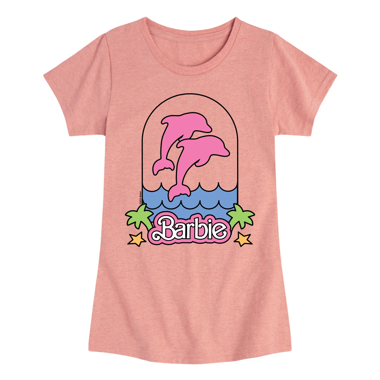 Barbie - Barbie Dolphin Logo - Girls Fitted Short Sleeve Graphic T-Shirt