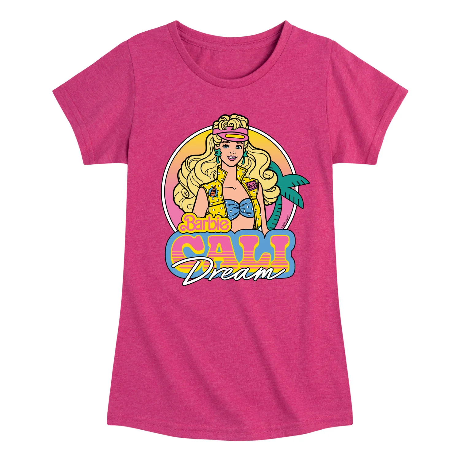 Barbie - Barbie 80S Cali Dream- Girls Fitted Short Sleeve Graphic T-Shirt - Image 3