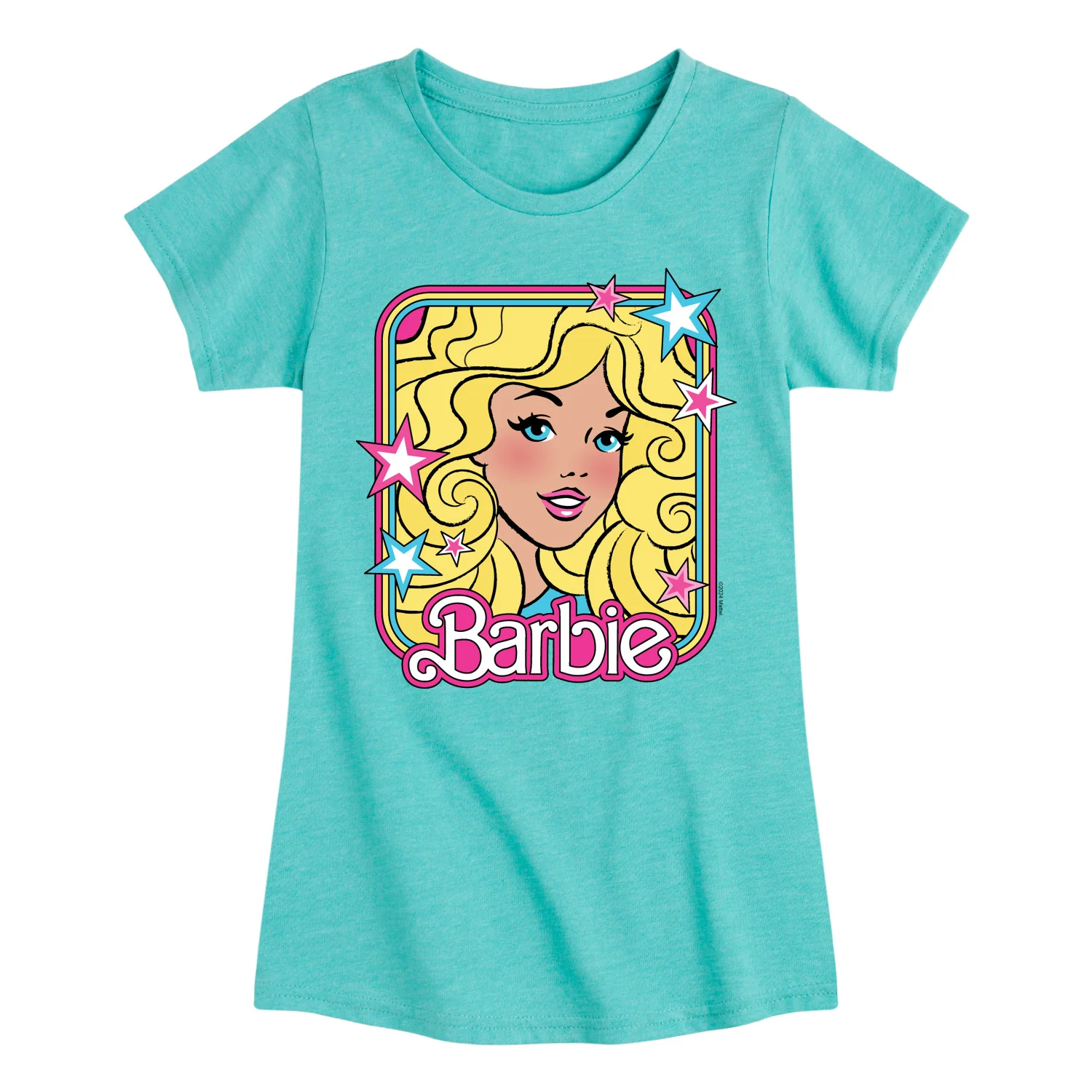 Barbie - Barbie 70S Face Stars- Girls Fitted Short Sleeve Graphic T-Shirt - Image 2