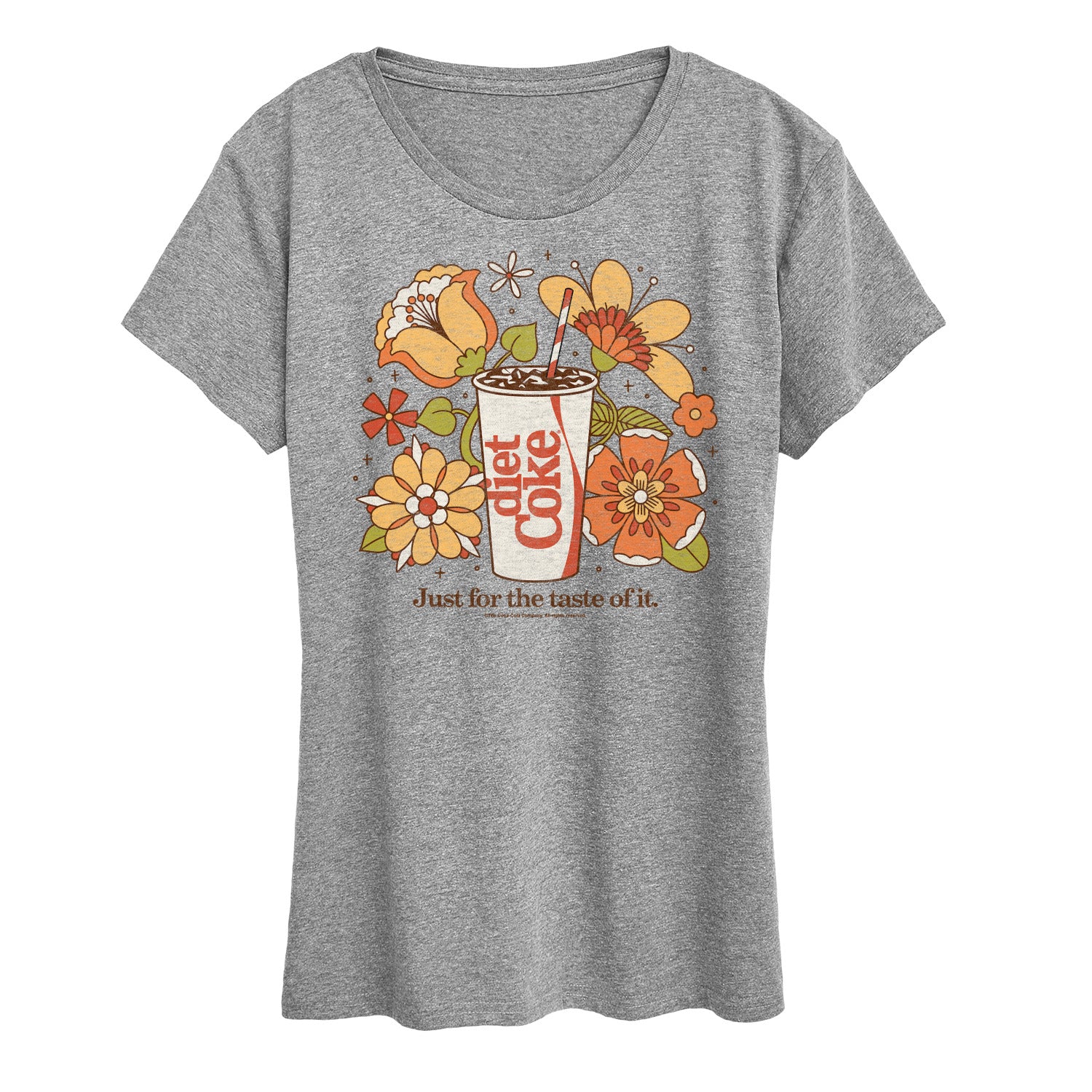 Diet Coke - Diet Coke Retro Flowers - Ladies Short Sleeve Graphic T-Shirt