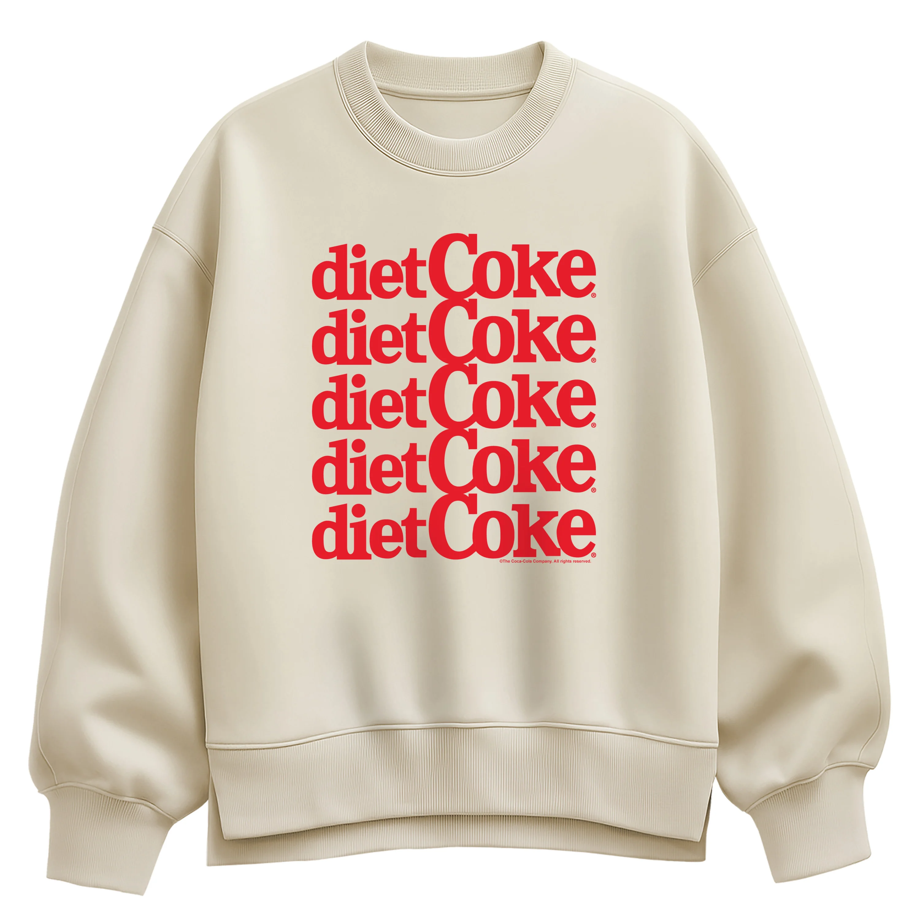 Coca-Cola - Diet Coke Stacked - Ladies Oversized Fleece Crew Sweatshirt - Image 3