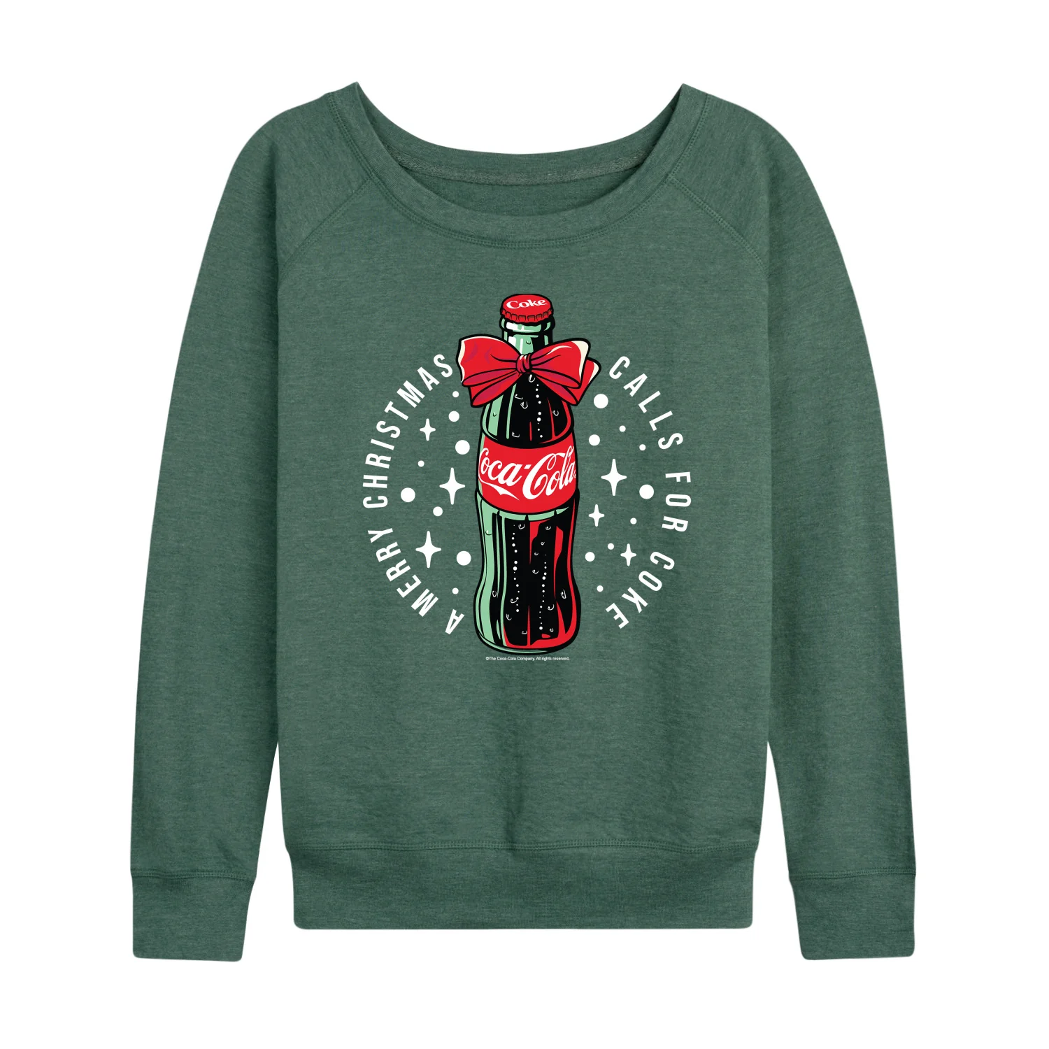 Coca-Cola - Happy Holidays Bottle - Women's French Terry Long Sleeve Pullover - Image 4