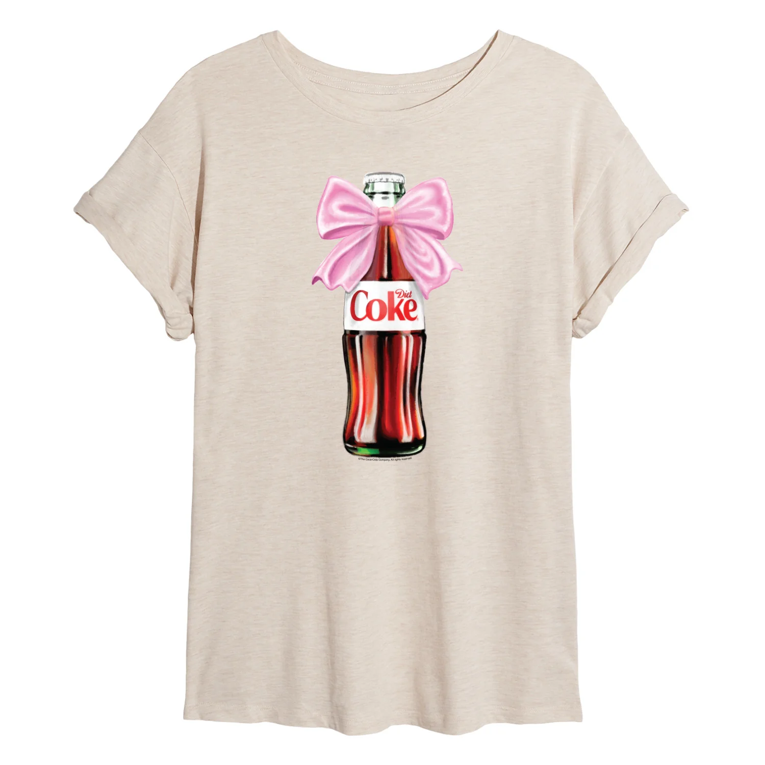 Diet Coke - Bottle Bow - Juniors Oversized Graphic T-Shirt