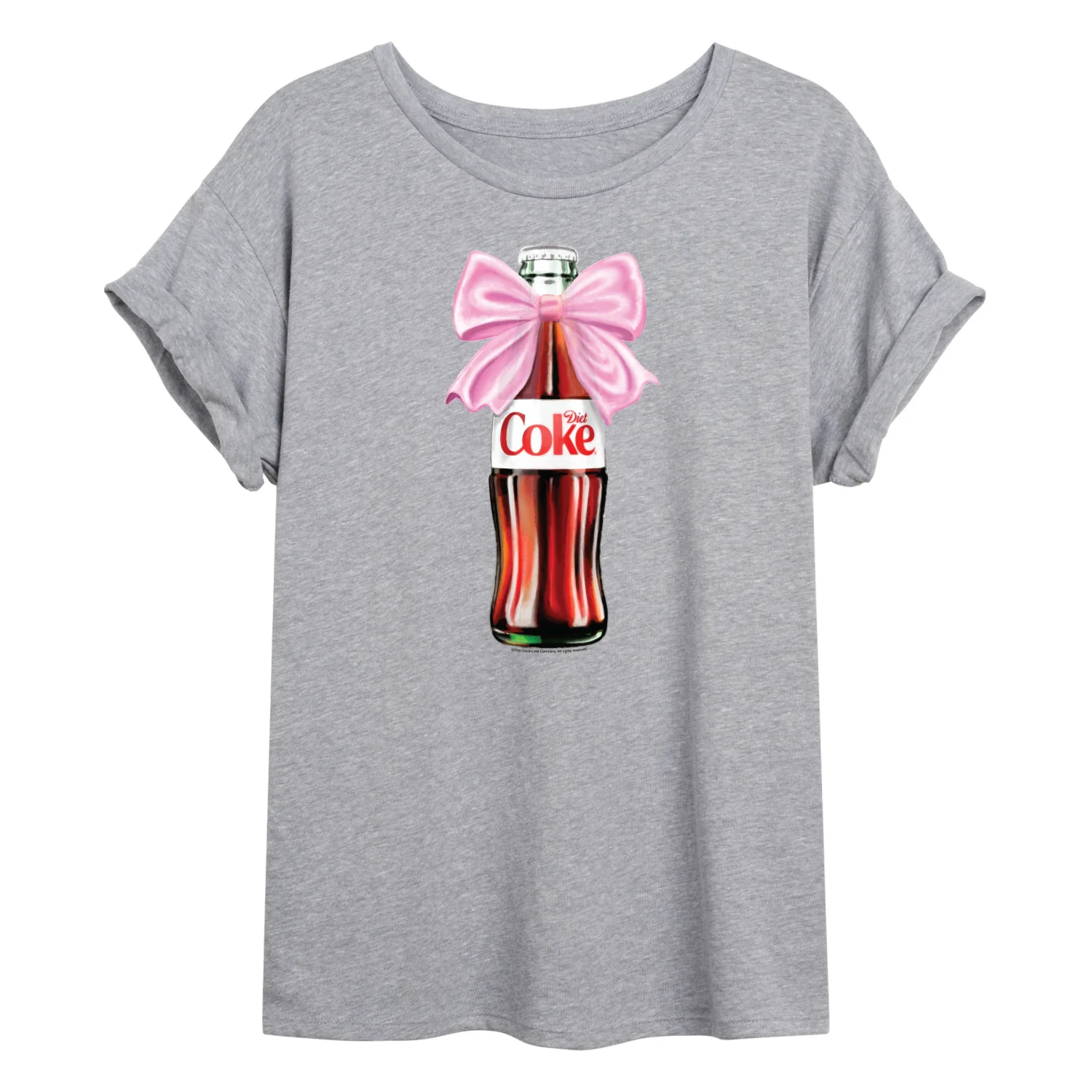 Diet Coke - Bottle Bow - Juniors Oversized Graphic T-Shirt - Image 2