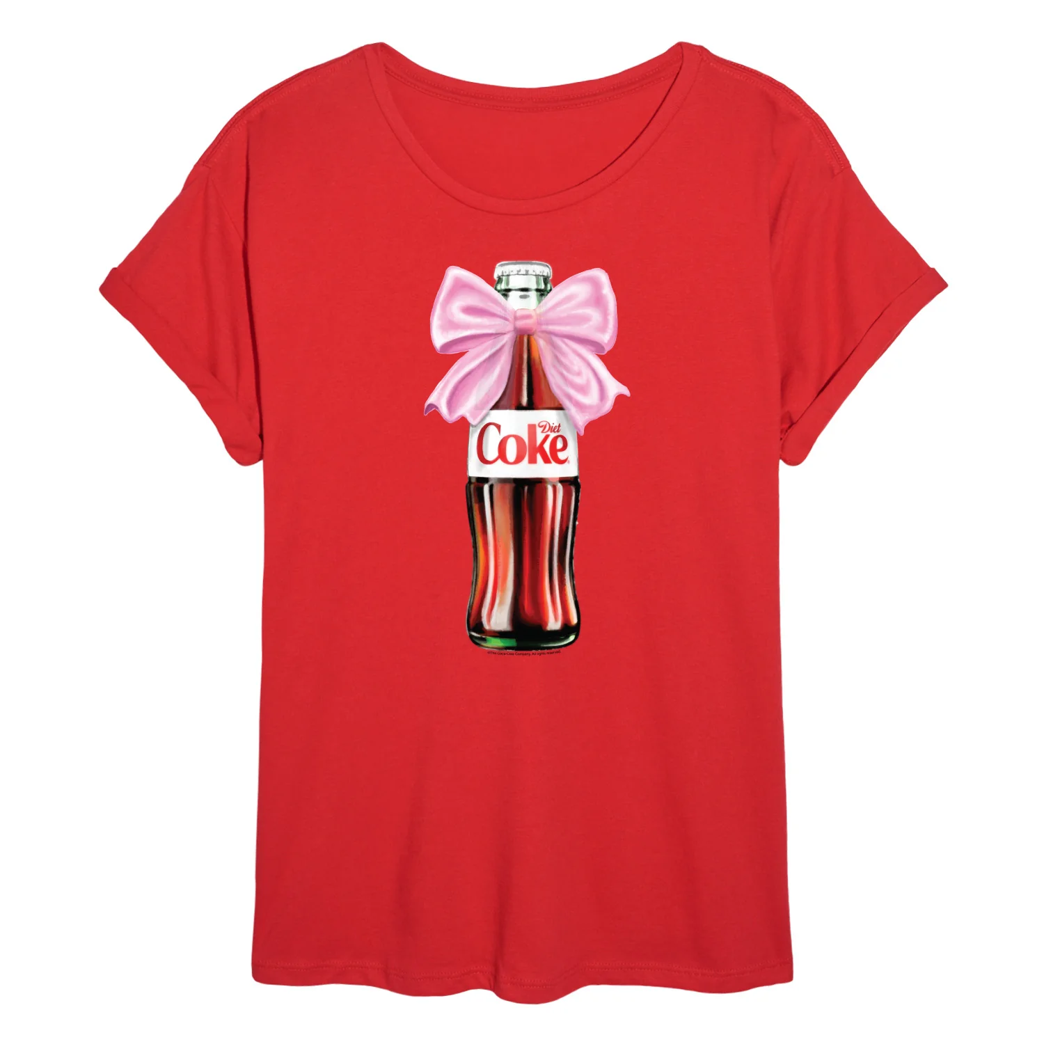 Diet Coke - Bottle Bow - Juniors Oversized Graphic T-Shirt - Image 3