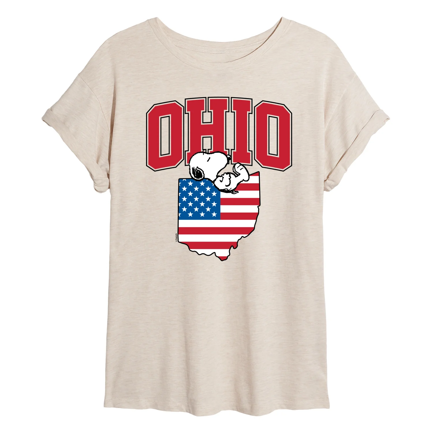 Peanuts - Ohio Snoopy - Juniors Oversized Graphic T-Shirt - Image 2