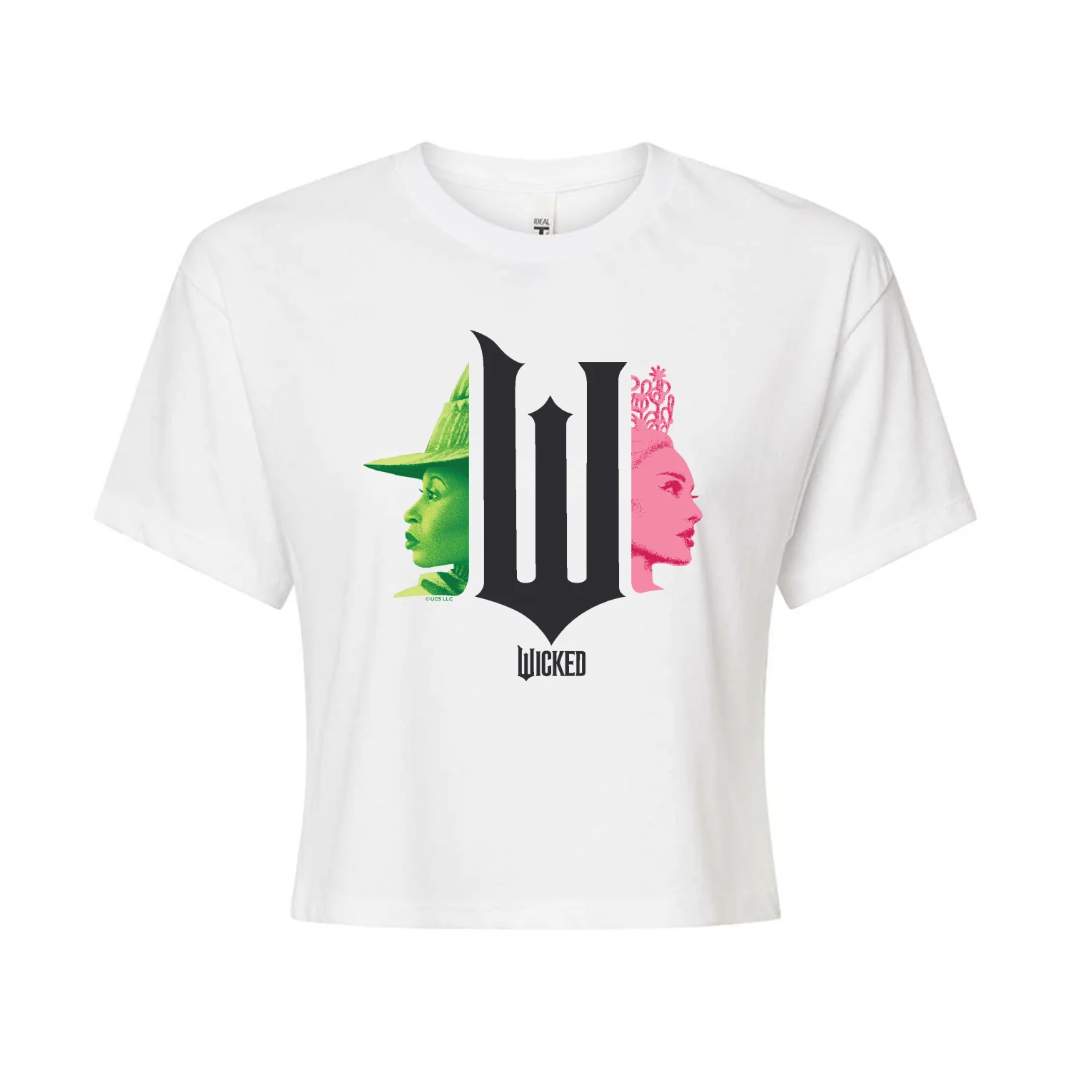 Wicked - Elphaba And Glinda Side Profiles - Juniors Cropped Graphic T-Shirt - Image 2