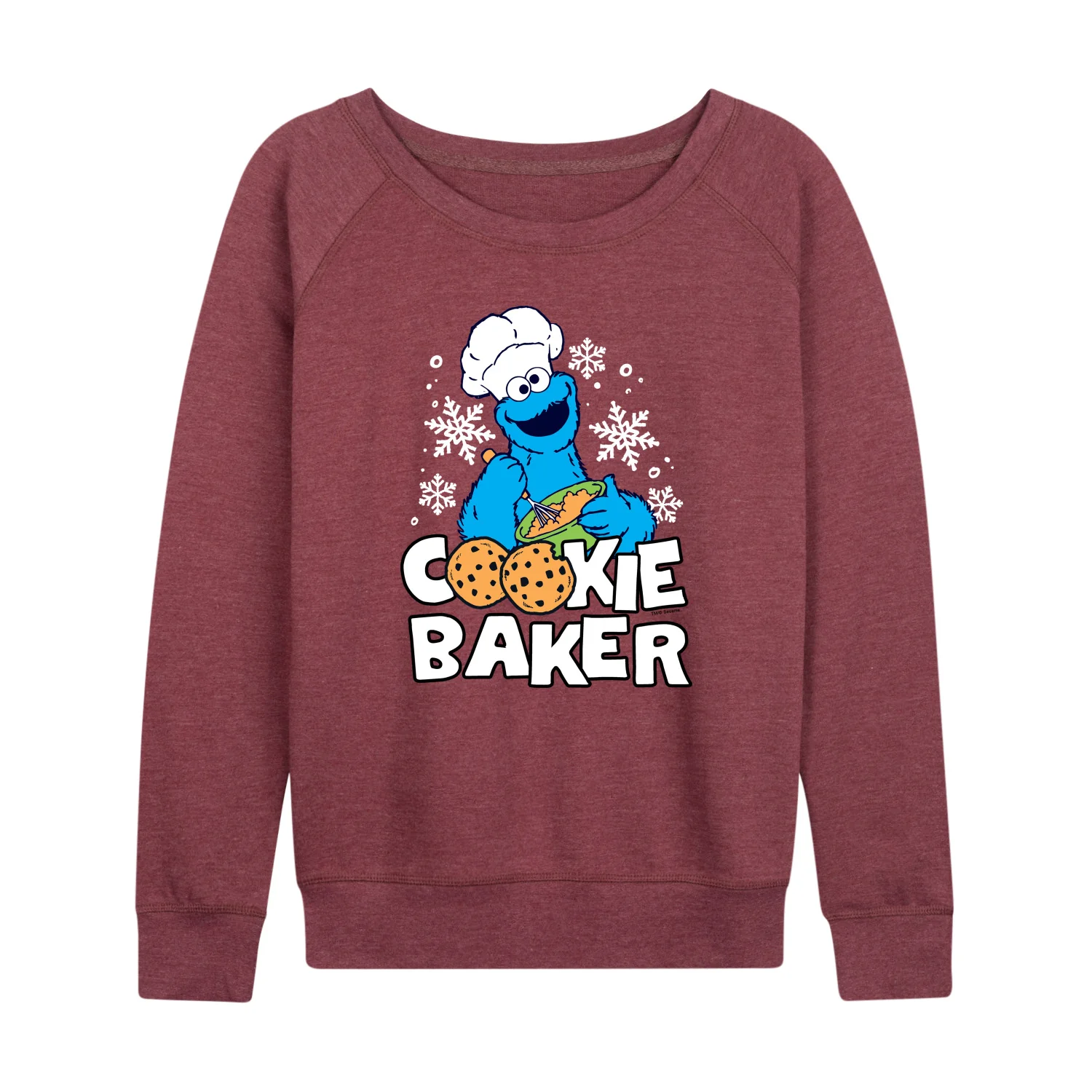 Sesame Street - Cookie Baker - Women's French Terry Long Sleeve Pullover