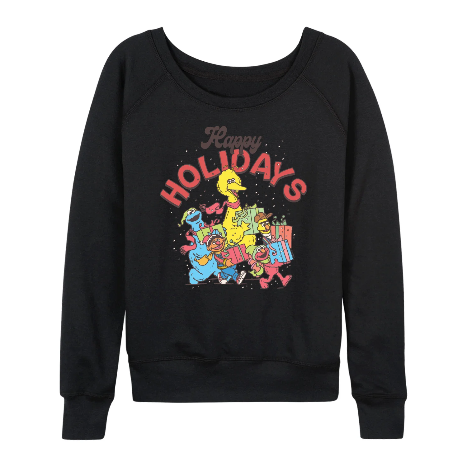 Sesame Street - Happy Holidays - Women's French Terry Long Sleeve Pullover - Image 2
