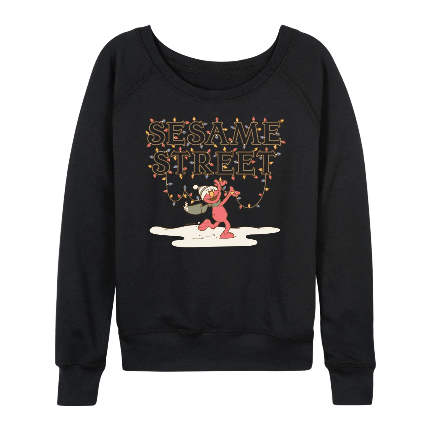 Sesame Street - Elmo Lights - Women's French Terry Long Sleeve Pullover