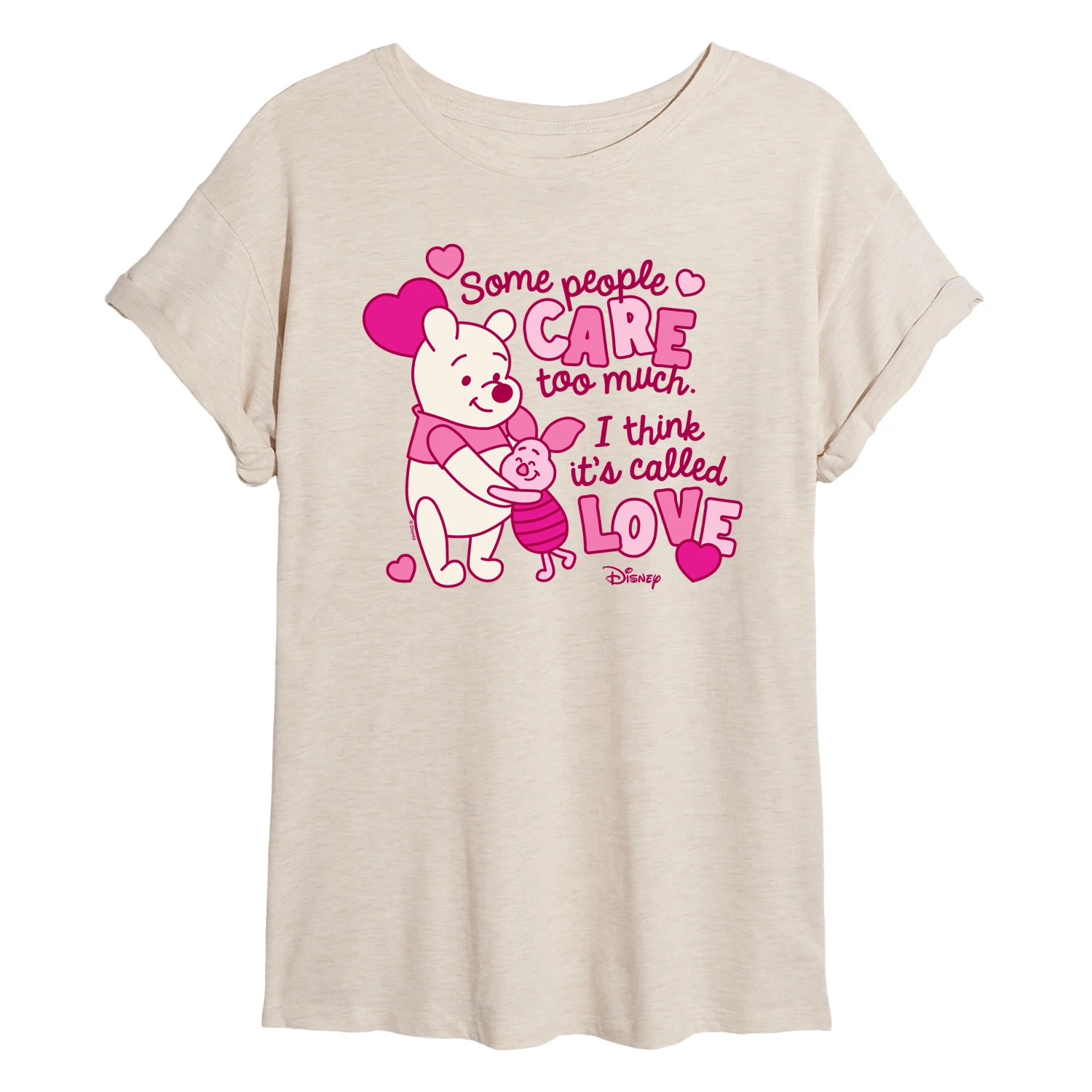 Winnie the Pooh - Care Too Much Called Love - Women's Oversized Graphic T-Shirt
