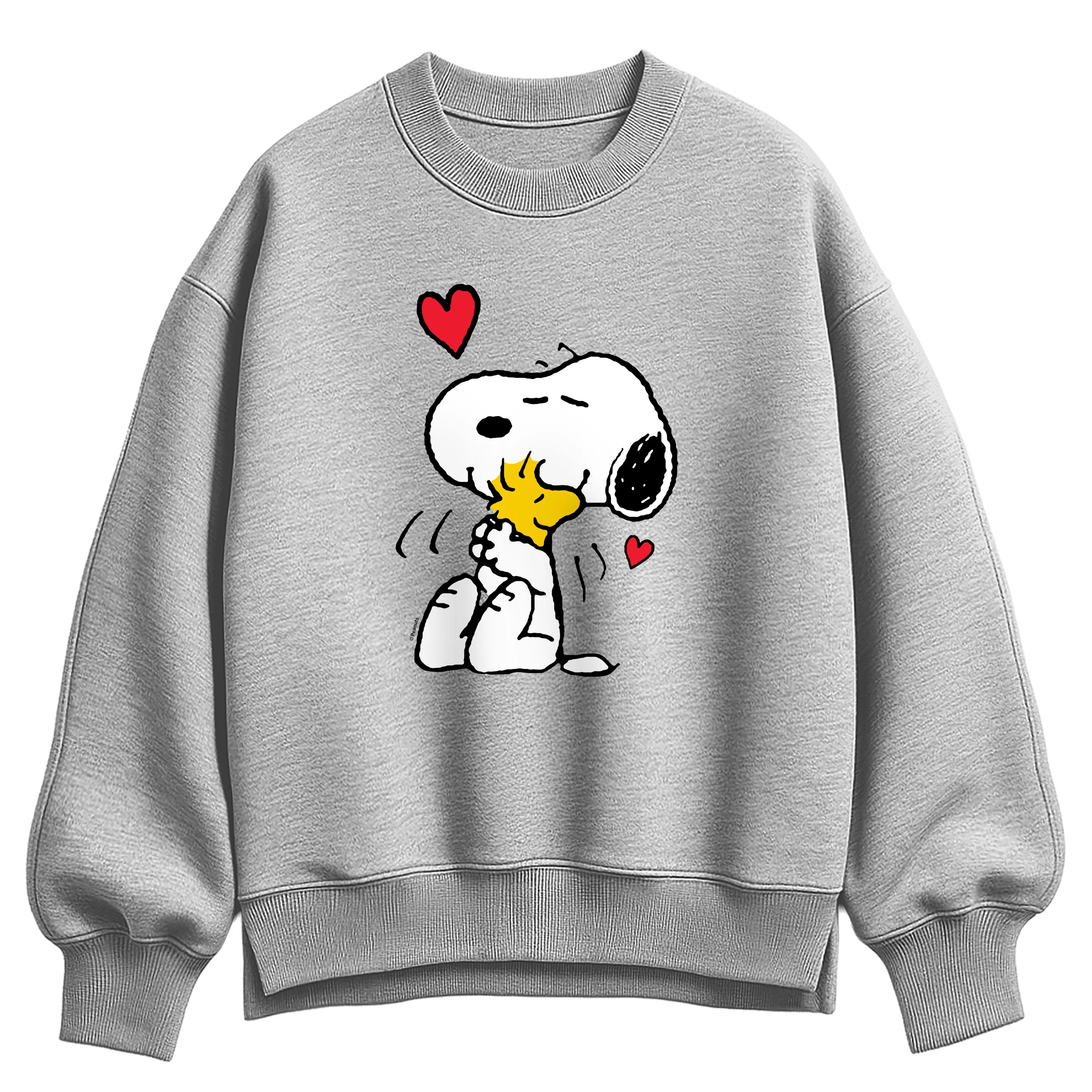 Peanuts - Snoopy Woodstock Heart - Women's Oversized Fleece Crew Sweatshirt