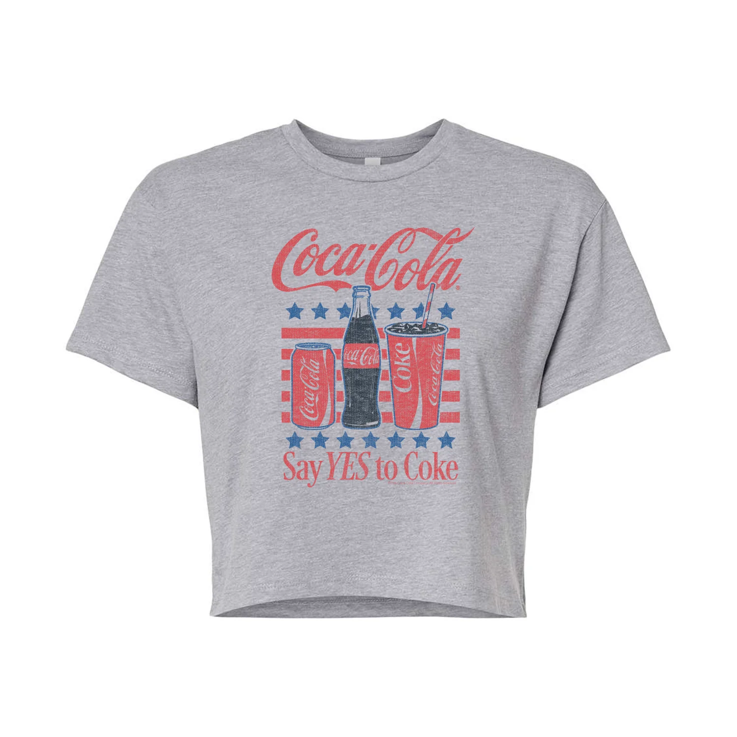 Coca-cola - Say Yes To Coke- Juniors Cropped Graphic T-shirt