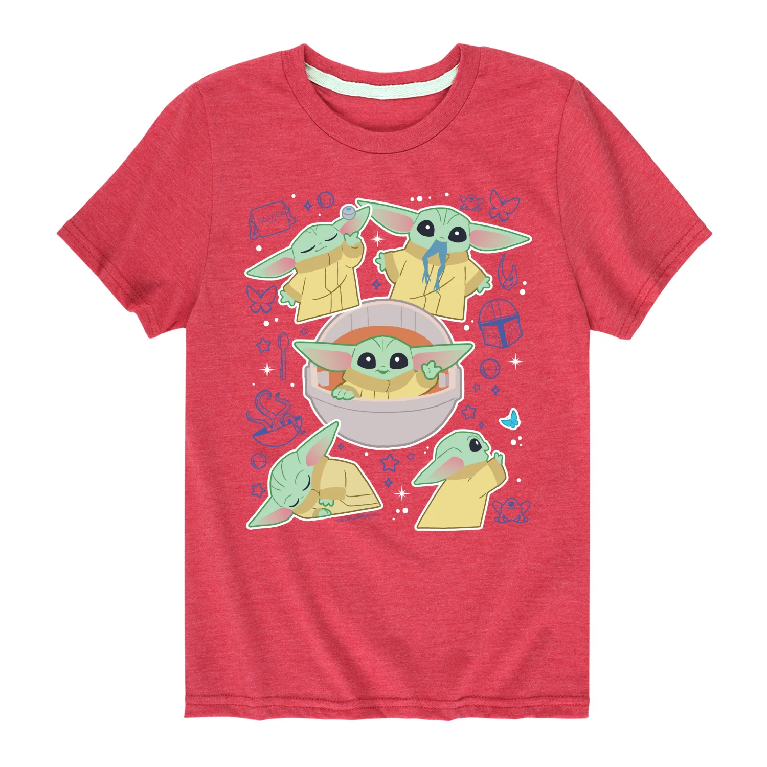 The Mandalorian - Grogu Stickers - Youth Short Sleeve Graphic T-Shirt - Image 3