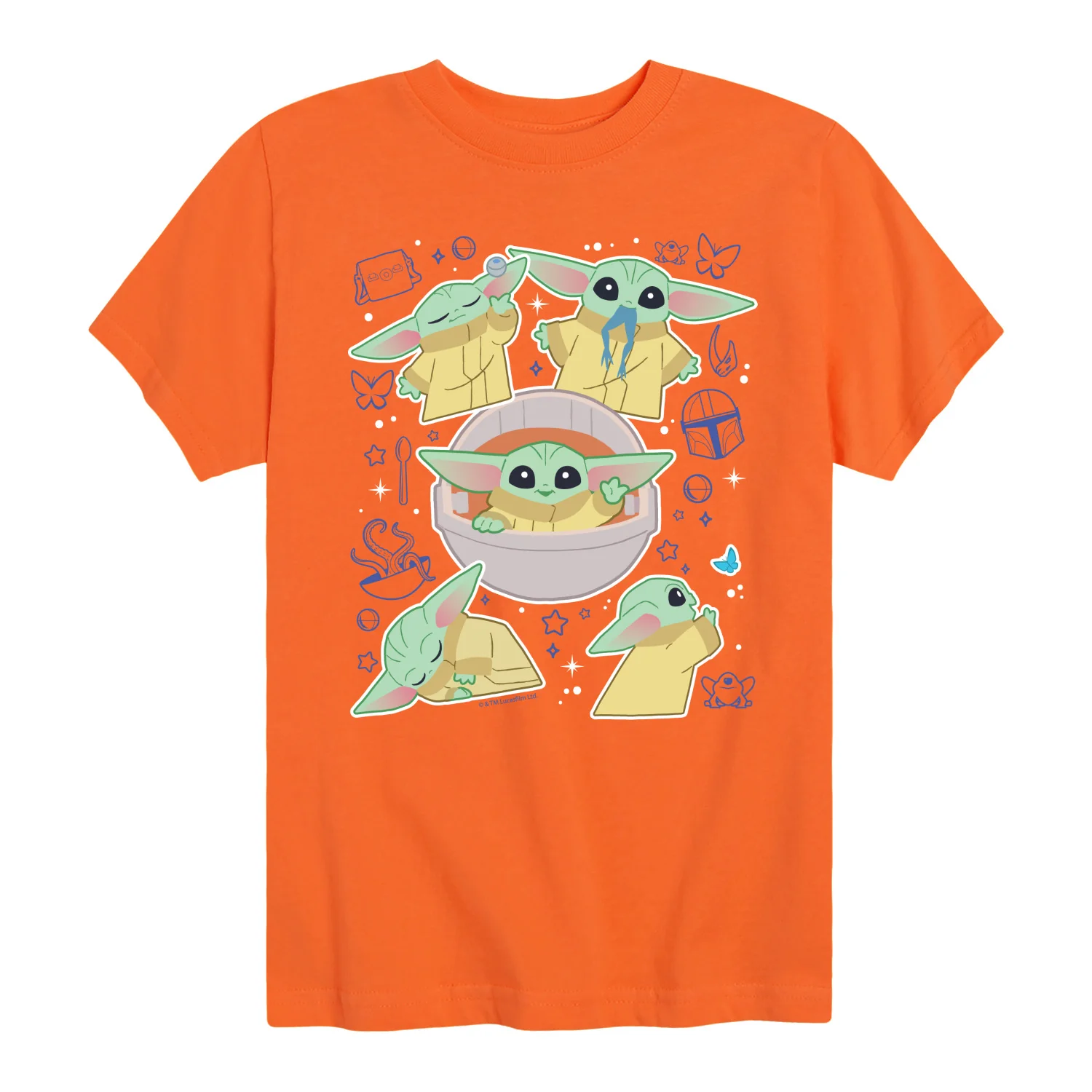 The Mandalorian - Grogu Stickers - Youth Short Sleeve Graphic T-Shirt - Image 5