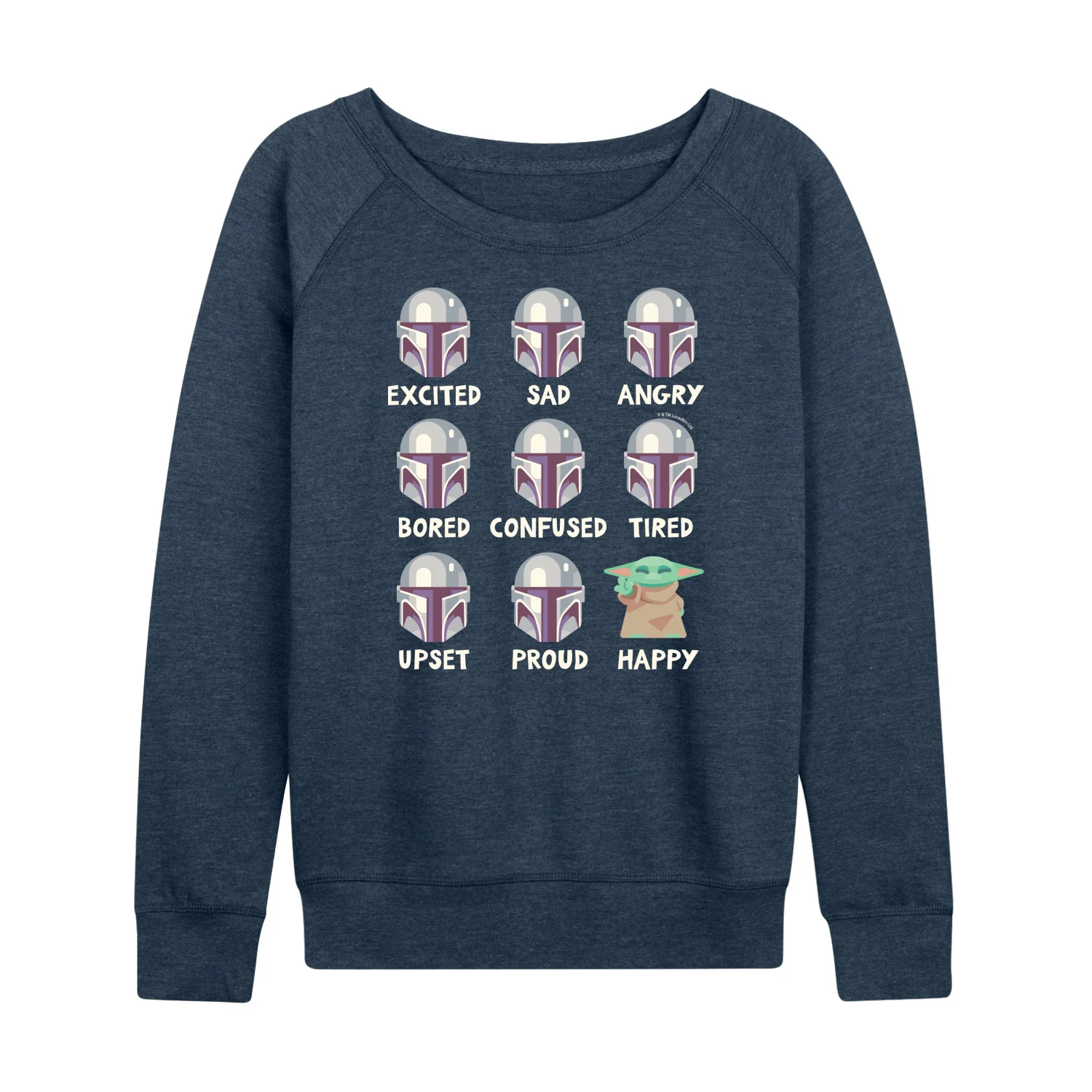 Star Wars - The Mandalorian Mandalorian Moods  - Wo Men's French Terry Long Sleeve Pullover - Image 3
