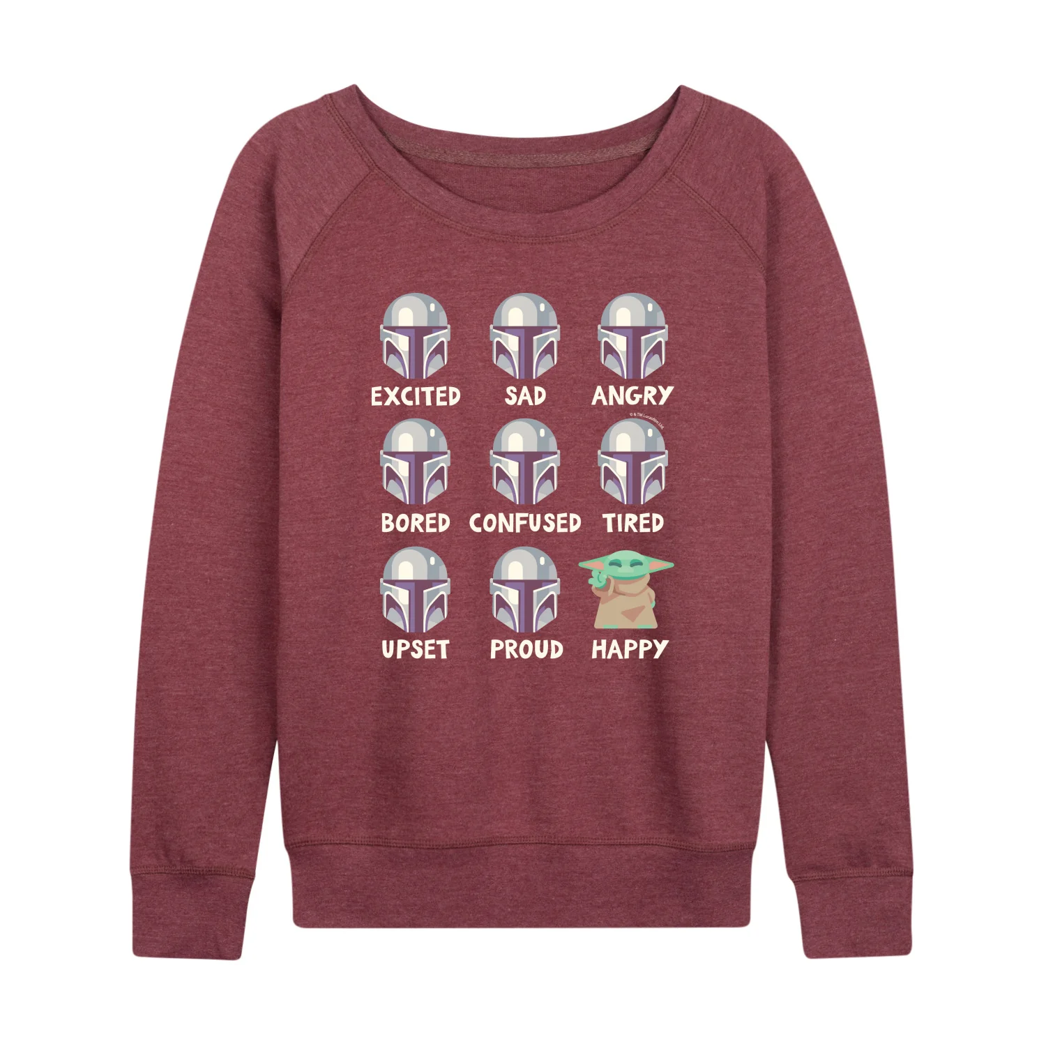 Star Wars - The Mandalorian Mandalorian Moods  - Wo Men's French Terry Long Sleeve Pullover - Image 5