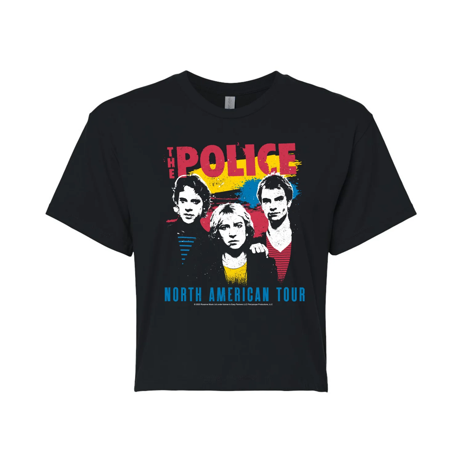 The Police - Police North American Tour - Juniors Cropped Short Sleeve Graphic T-Shirt