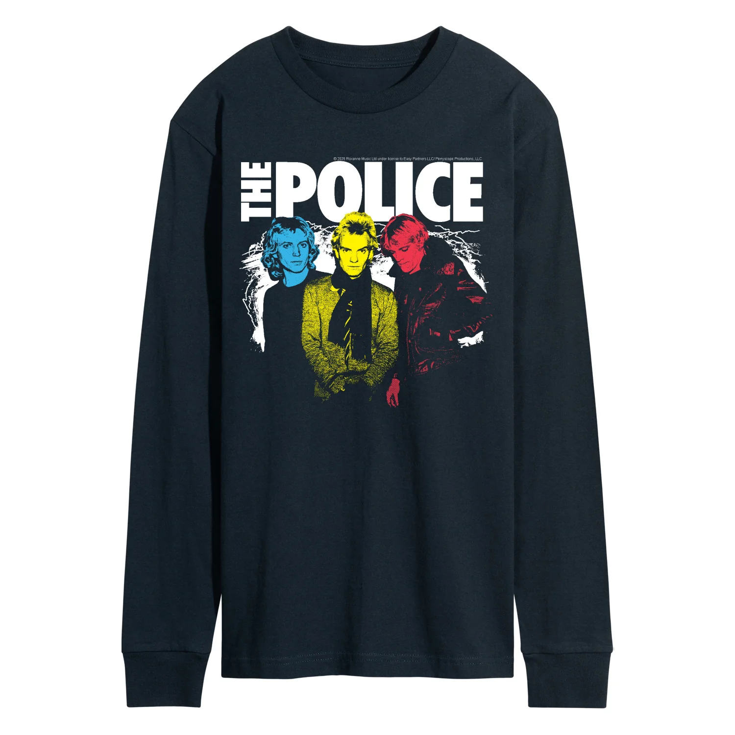 The Police - The Police Color Pop - Men's Long Sleeve Graphic T-Shirt - Image 3