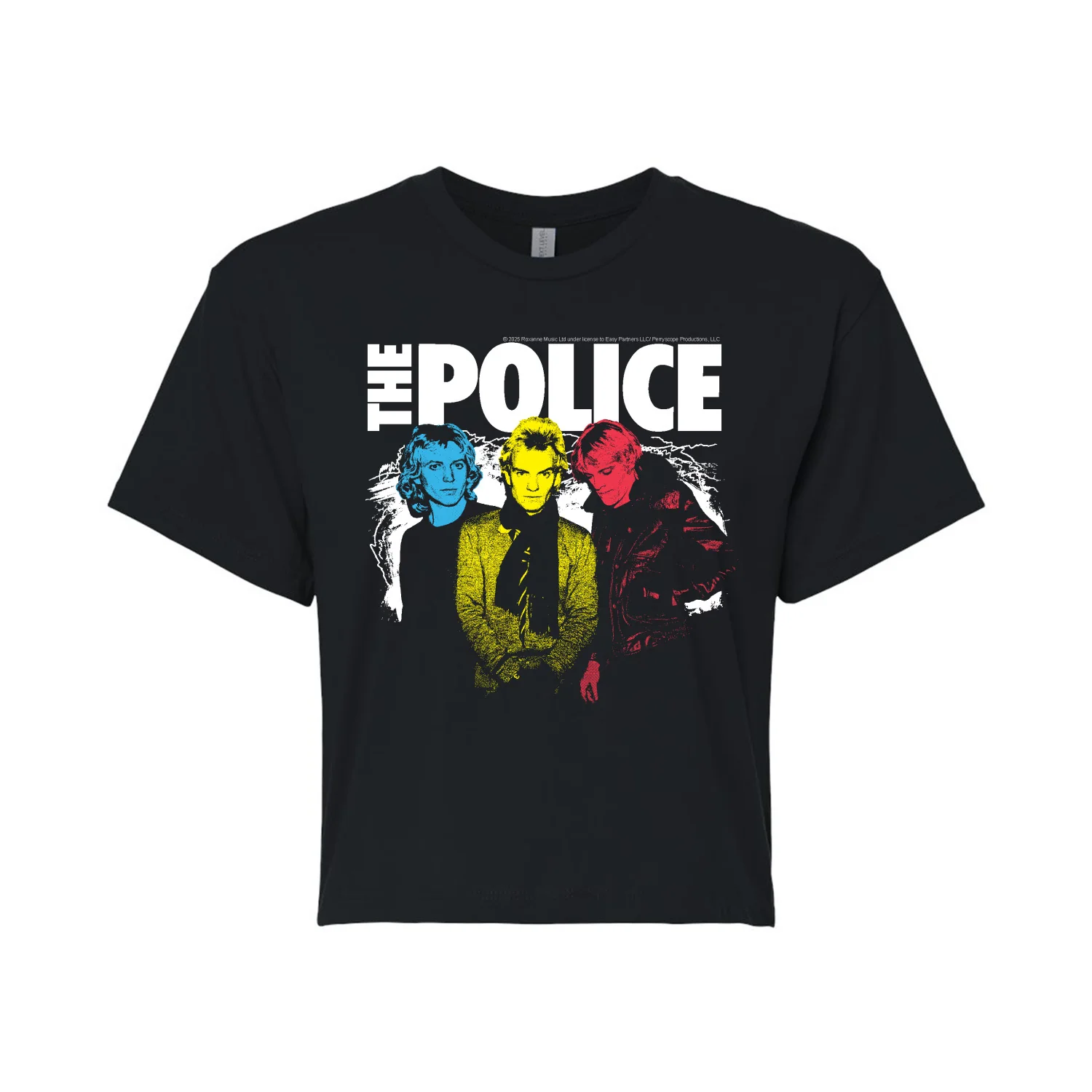The Police - The Police Color Pop - Juniors Cropped Short Sleeve Graphic T-Shirt