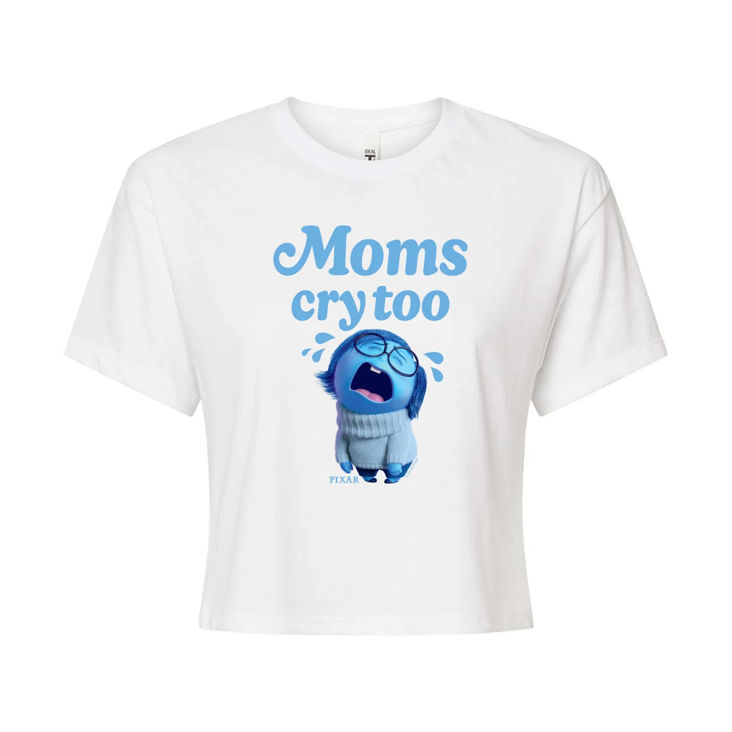 Inside Out - Moms Cry Too - Juniors Cropped Graphic T-Shirt - Image 3