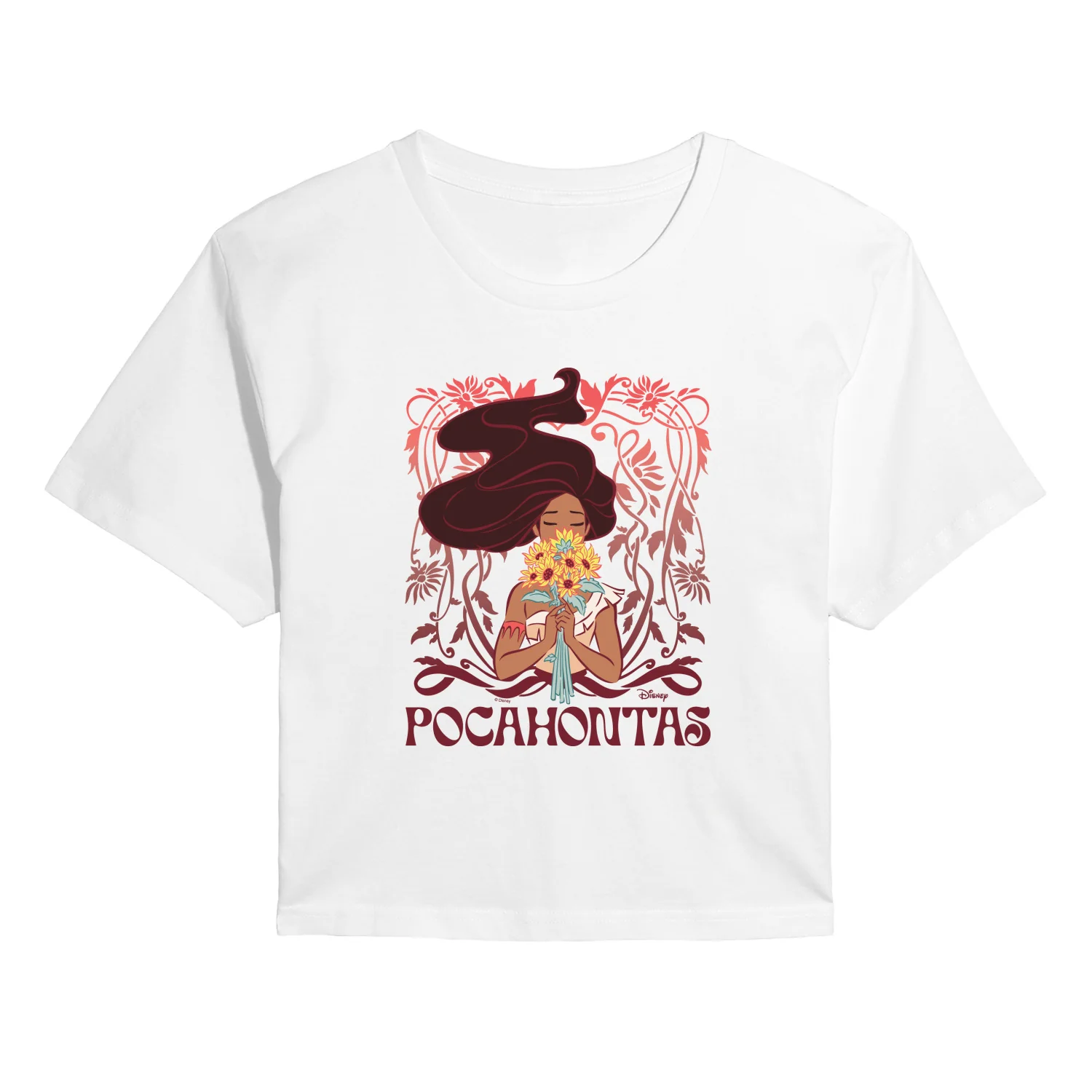 Disney Princess - Pocahontas Art Nouveau - Juniors Cropped Graphic T-Shirt