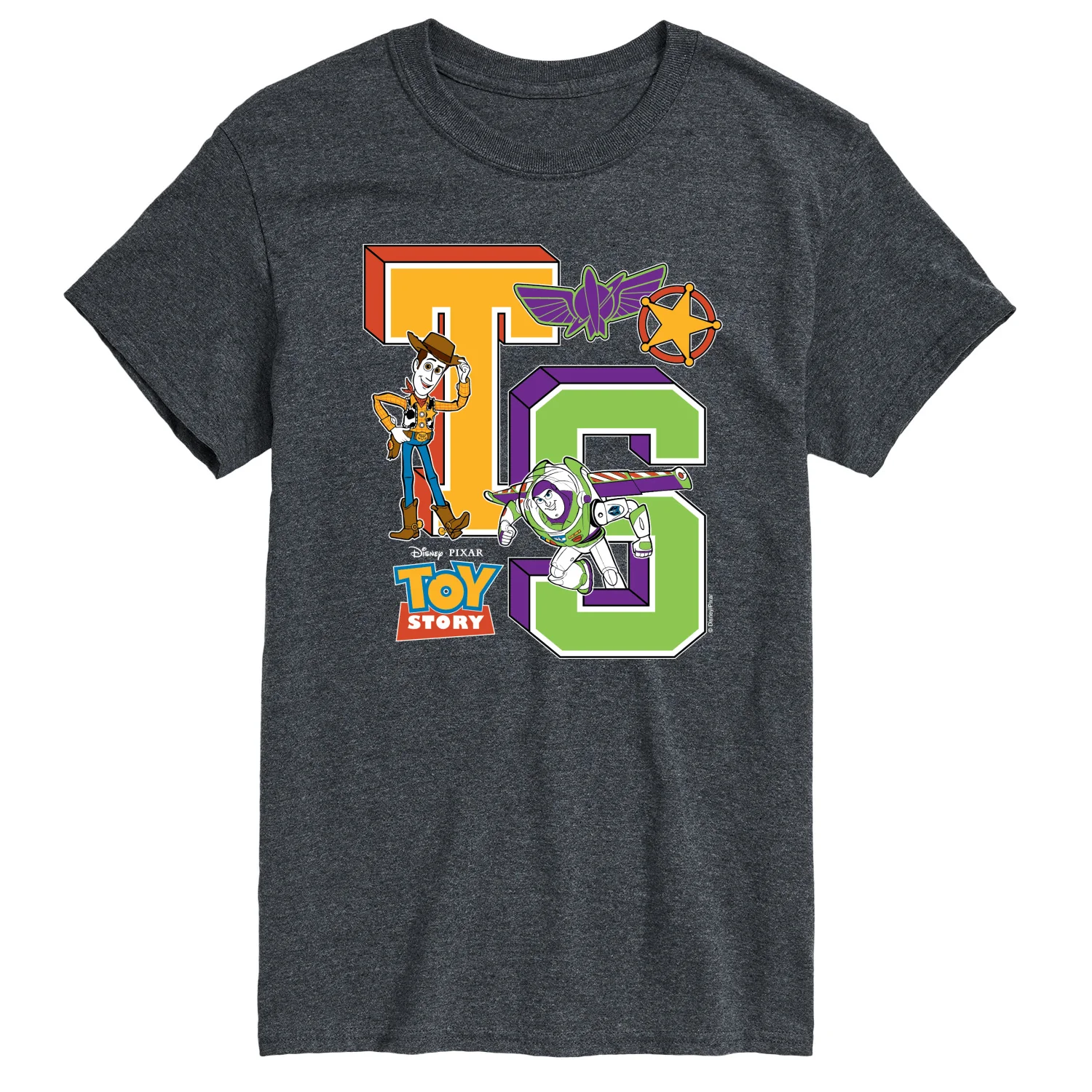 Toy Story - Letterman Badges - Men's Short Sleeve Graphic T-Shirt - Image 4