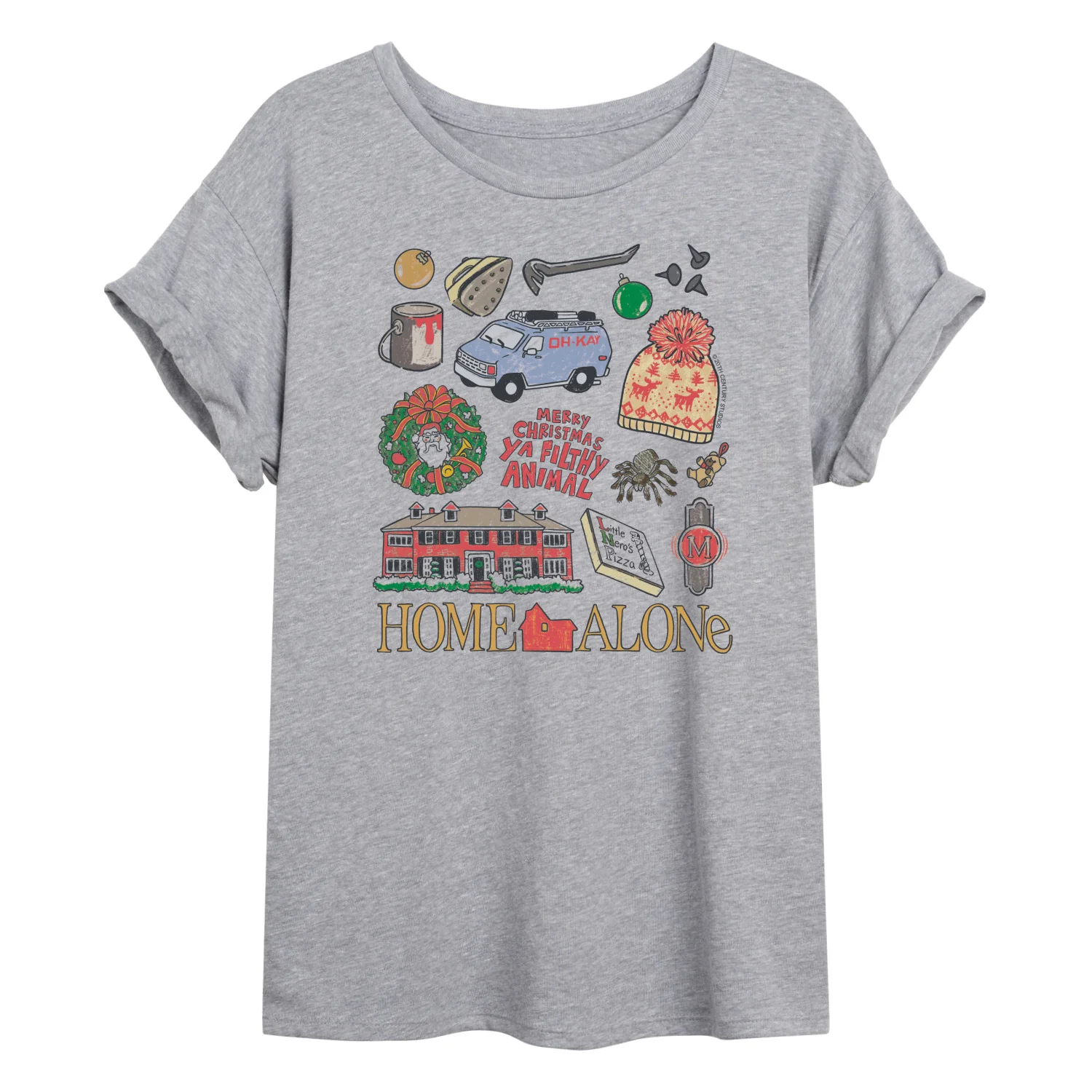 Home Alone - Ha Icon Grid - Women's Oversized Graphic T-Shirt - Image 2