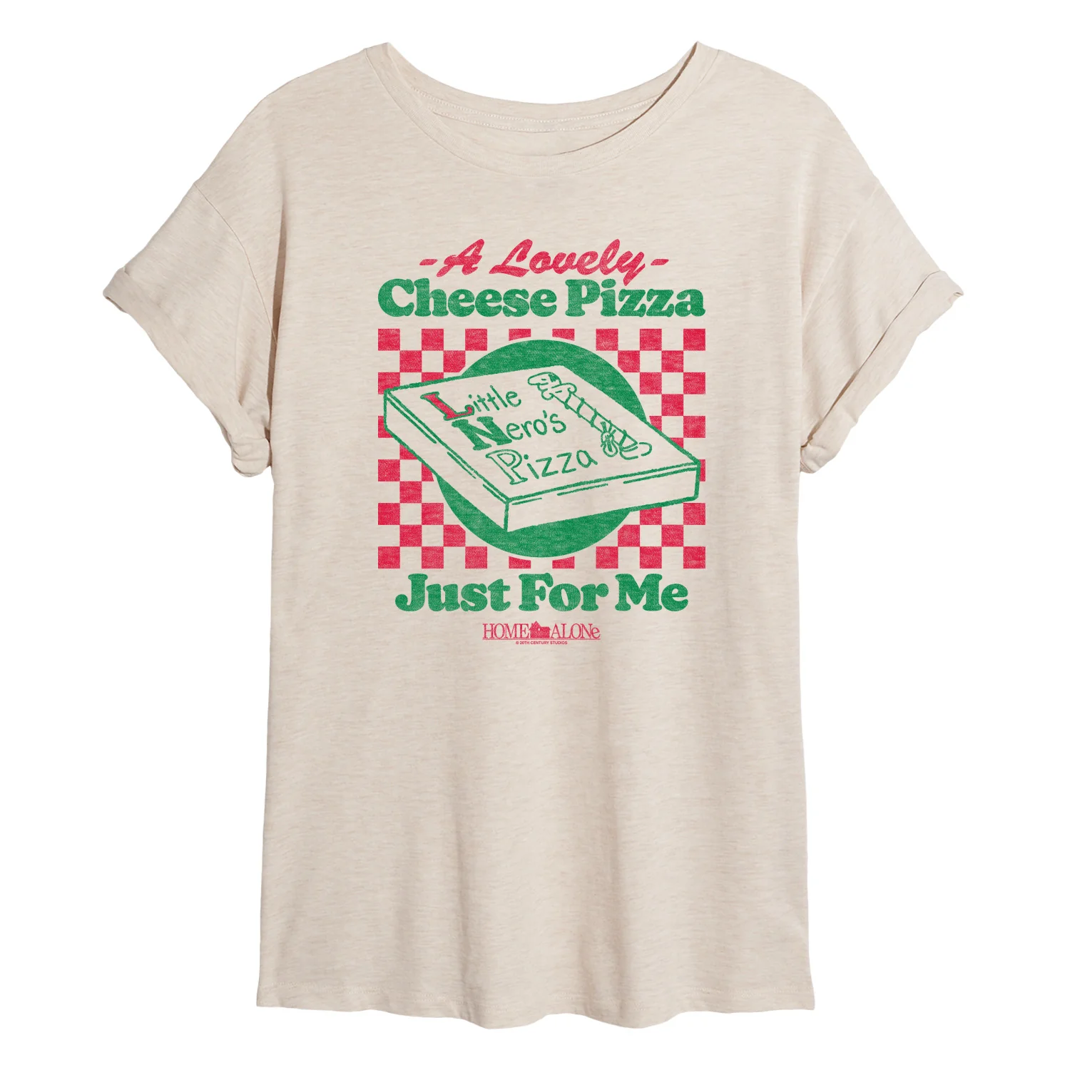 Home Alone - Lovely Cheese Pizza Just For Me-Women's Oversized Graphic T-Shirt