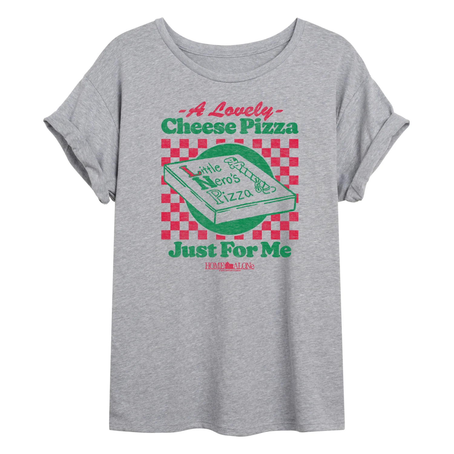 Home Alone - Lovely Cheese Pizza Just For Me-Women's Oversized Graphic T-Shirt - Image 2