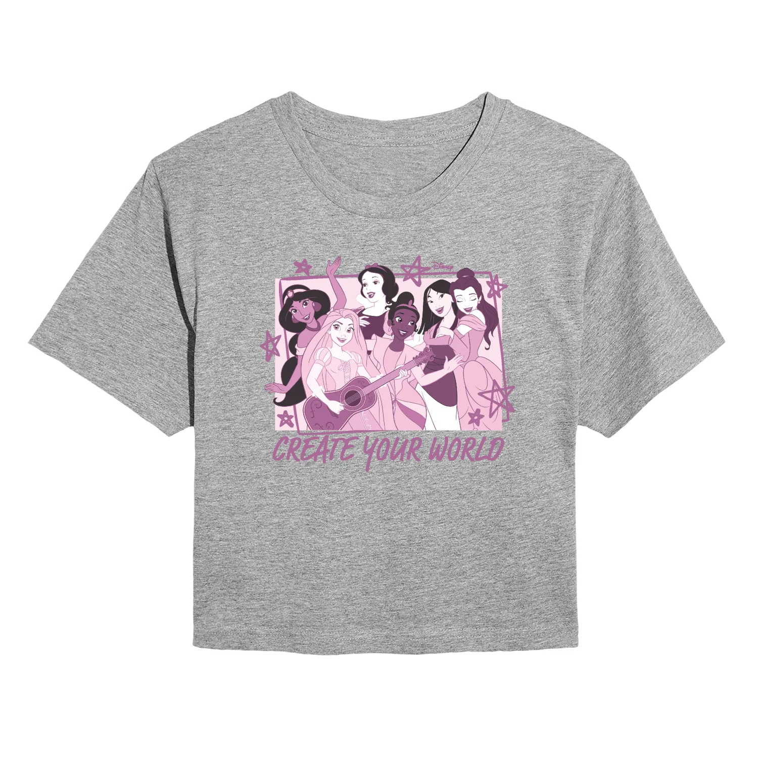 Disney Princess - Create Your World - Juniors Cropped Graphic T-Shirt - Image 2