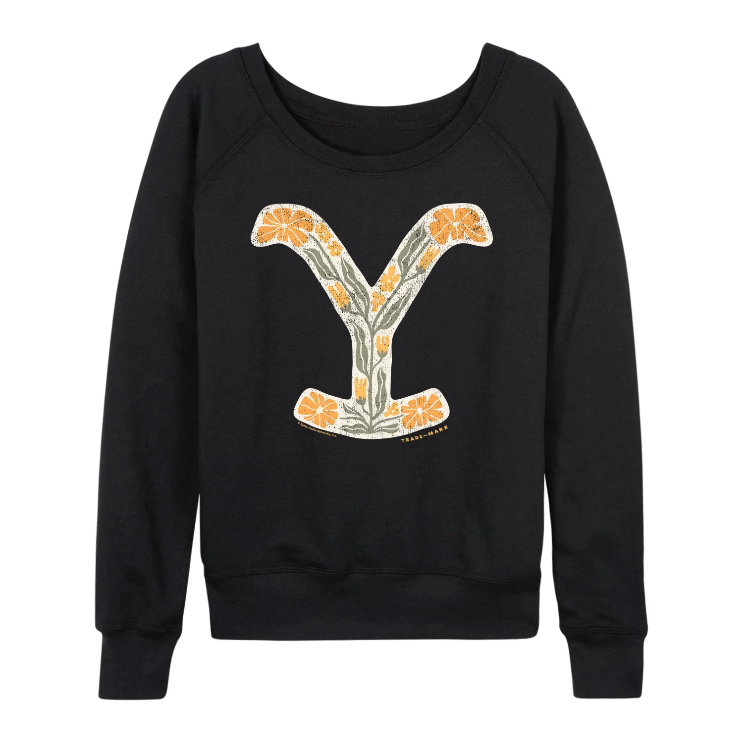 Yellowstone - Floral Logo - Women's French Terry Long Sleeve Pullover