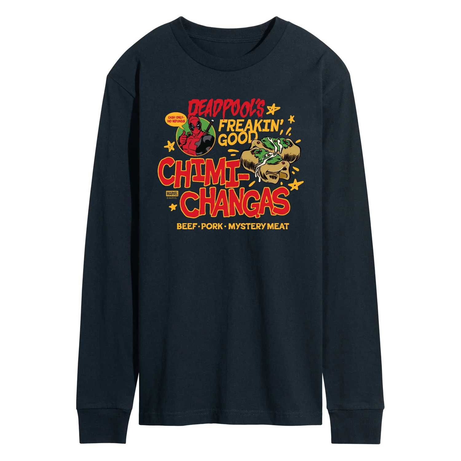 Marvel - Deadpool's Chimichangas - Men's Long Sleeve Graphic T-Shirt - Image 3