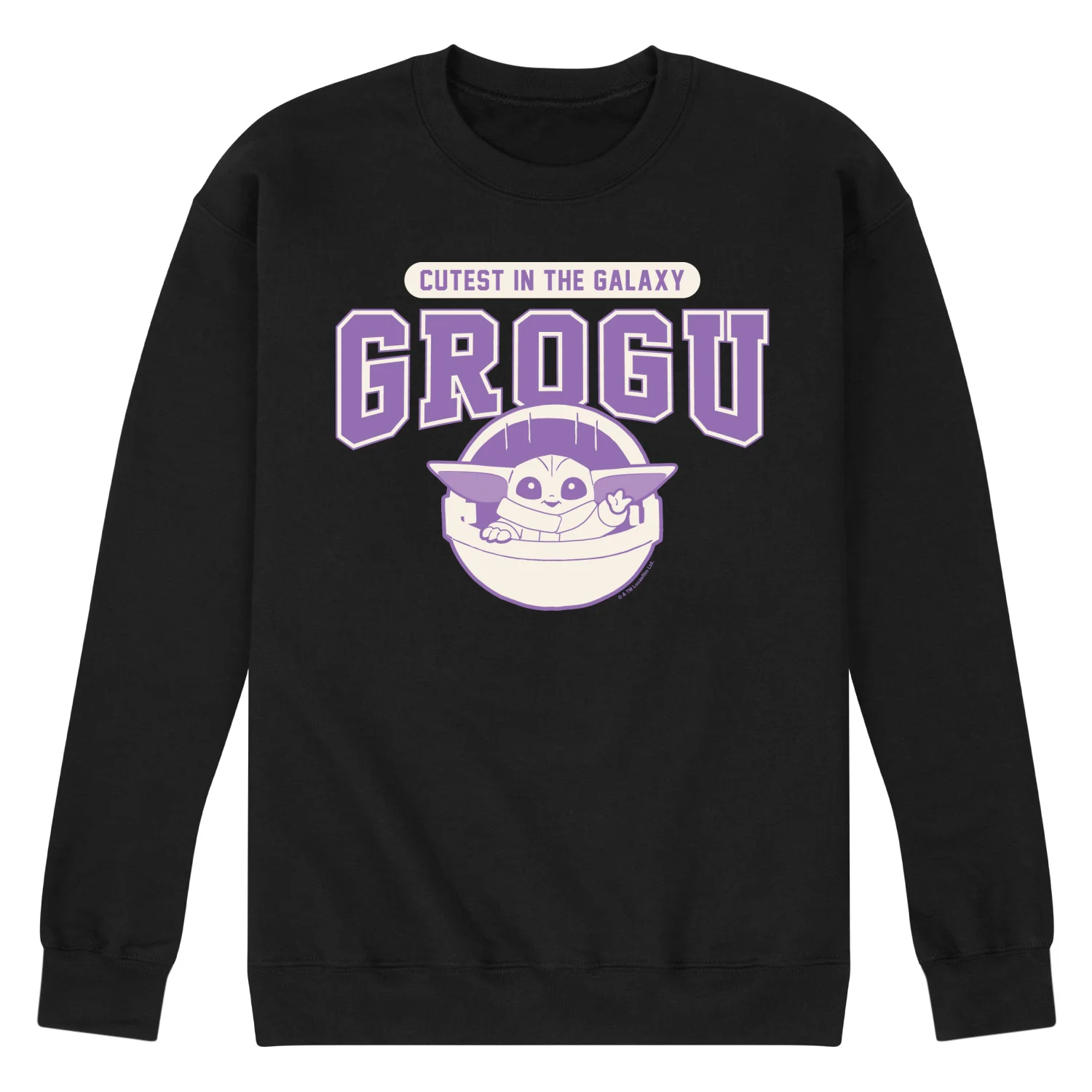 The Mandalorian - Cute Grogu Collegiate - Men's Crew Fleece Sweatshirt - Image 3