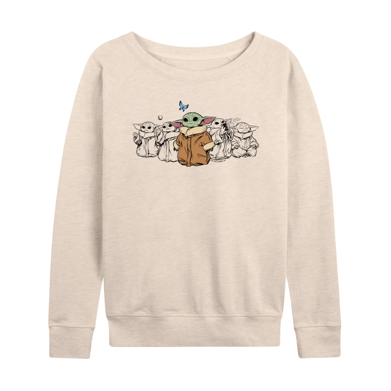 The Mandalorian - Grogu Multi - Women's French Terry Long Sleeve Pullover