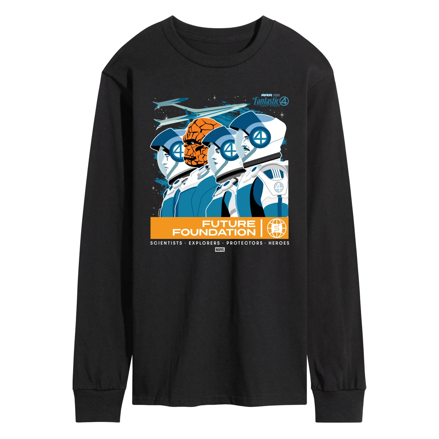 Fantastic Four - Retro Poster - Men's Long Sleeve Graphic T-Shirt - Image 2