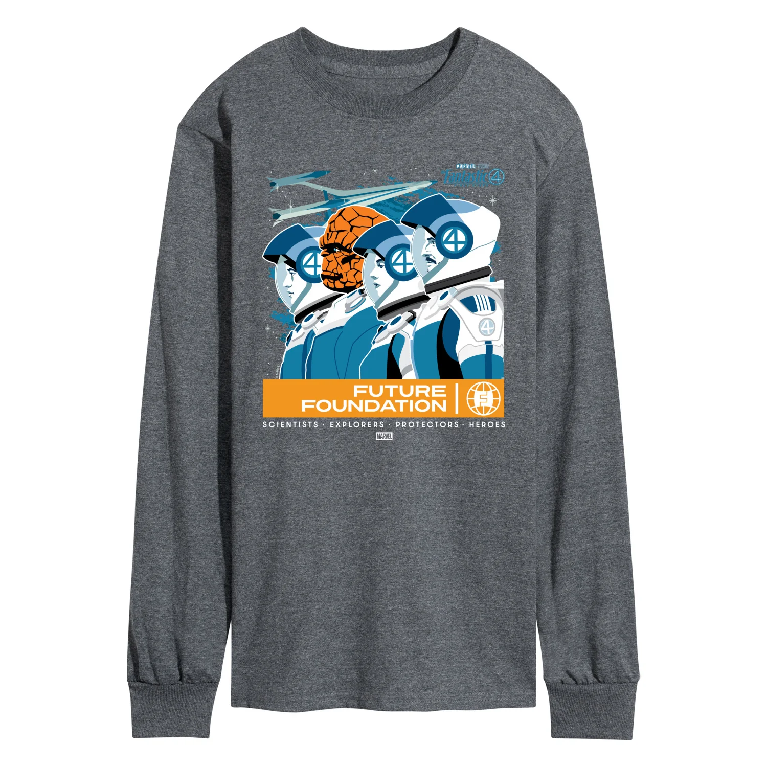 Fantastic Four - Retro Poster - Men's Long Sleeve Graphic T-Shirt - Image 3