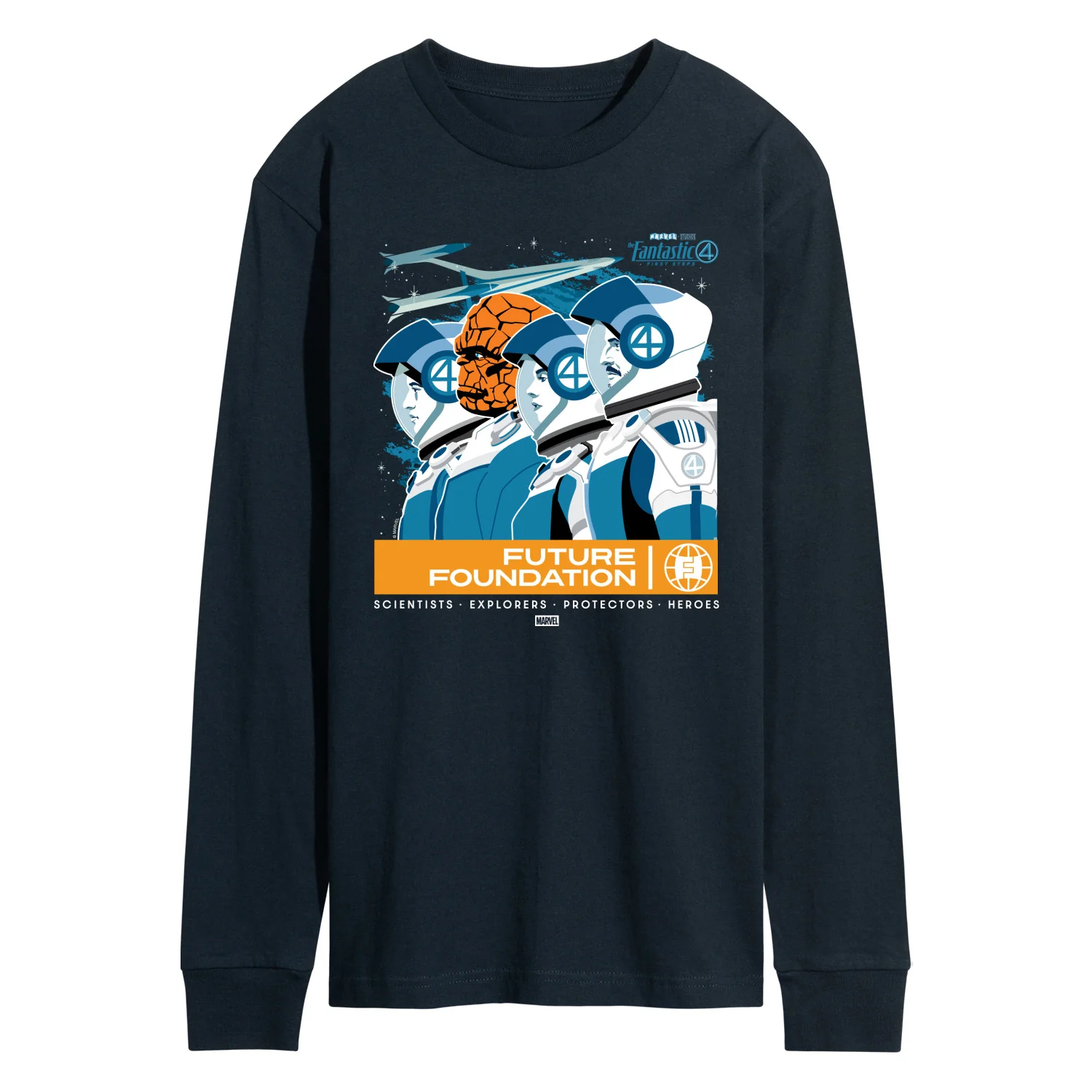 Fantastic Four - Retro Poster - Men's Long Sleeve Graphic T-Shirt - Image 4