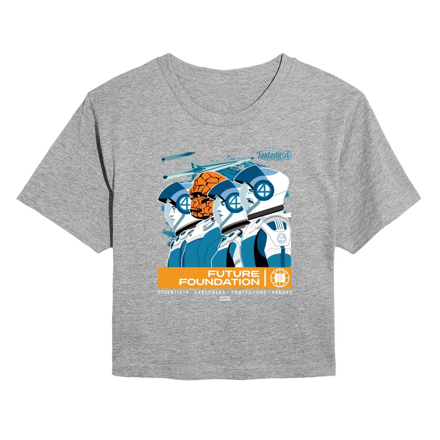Fantastic Four - Retro Poster - Juniors Cropped Graphic T-Shirt - Image 2