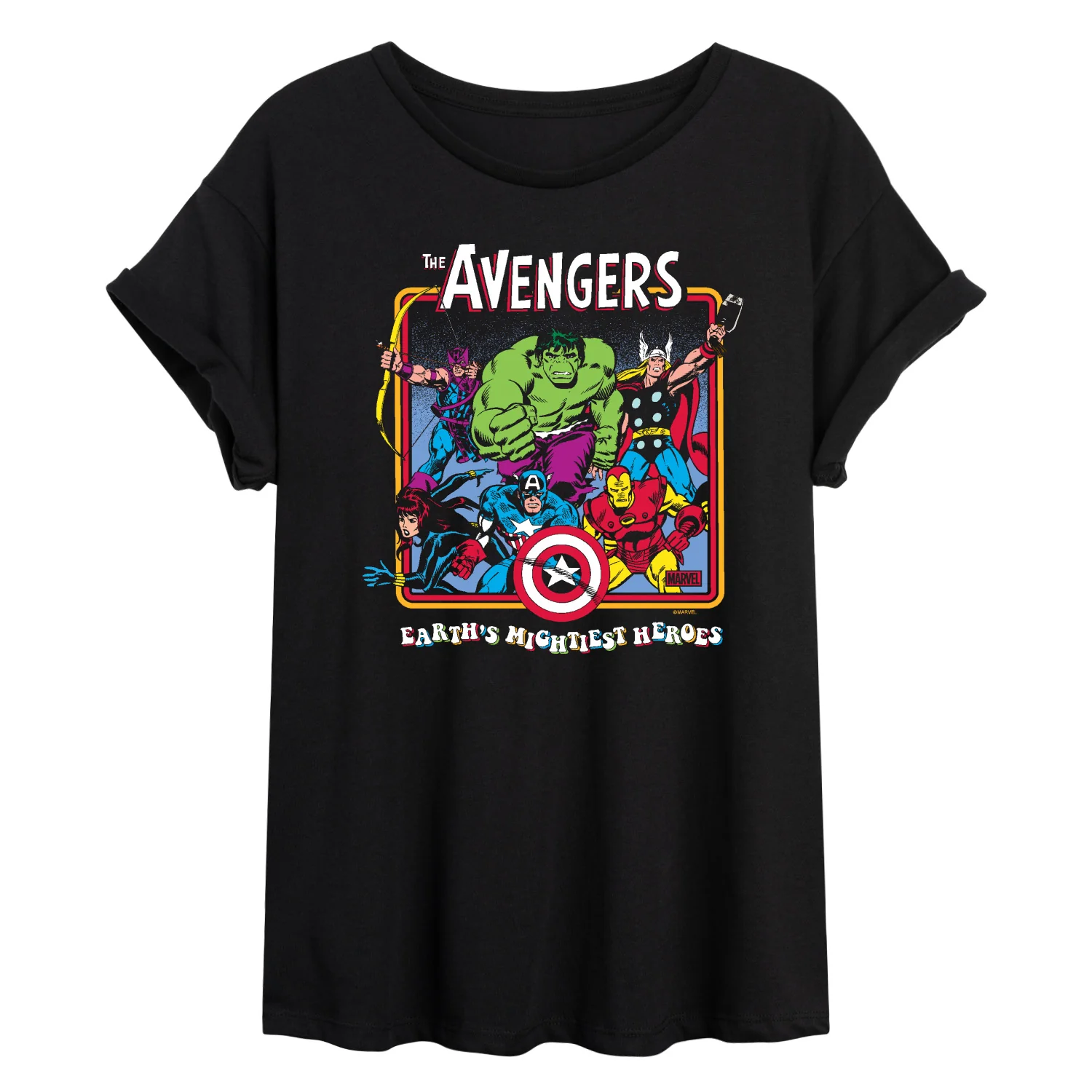 Avengers - Earth's Mightiest Heroes - Juniors Oversized Graphic T-Shirt