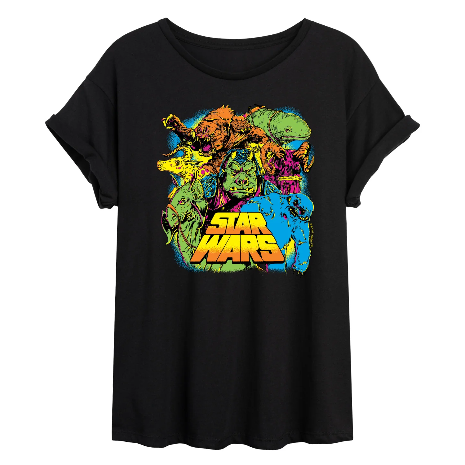 Star Wars - Spooky Creatures - Juniors Oversized Graphic T-Shirt - Image 3