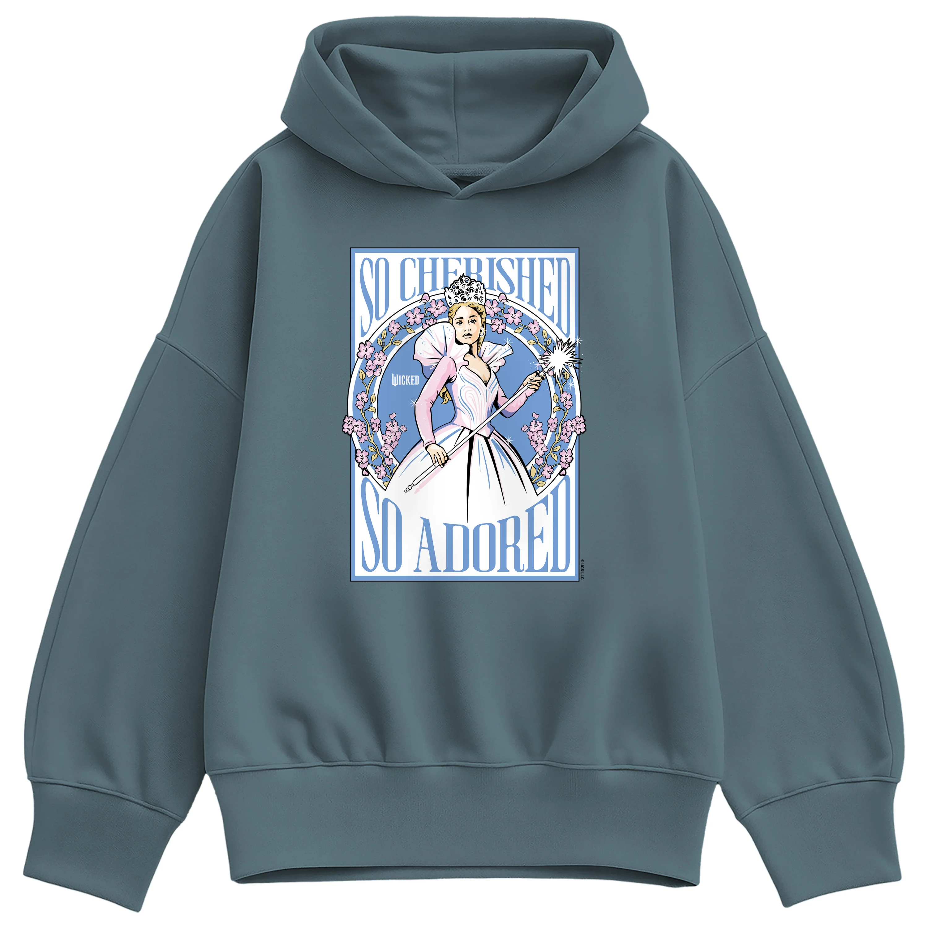 Wicked - Glinda Poster - Ladies Oversized Fleece Hoodie Sweatshirt - Image 3