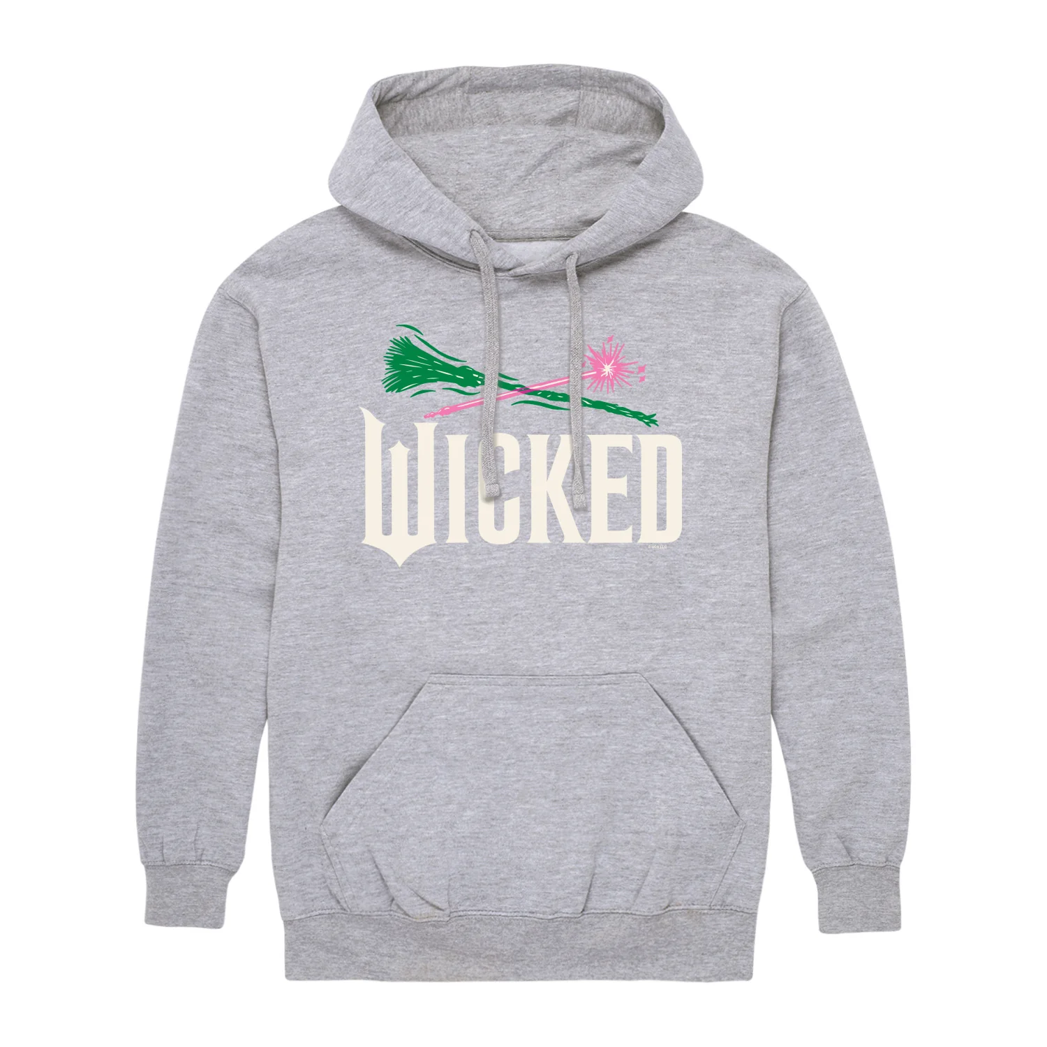 Wicked: Part 2 - Wand And Broomstick Logo -Mens Long Sleeve Fleece Pullover Hoodie