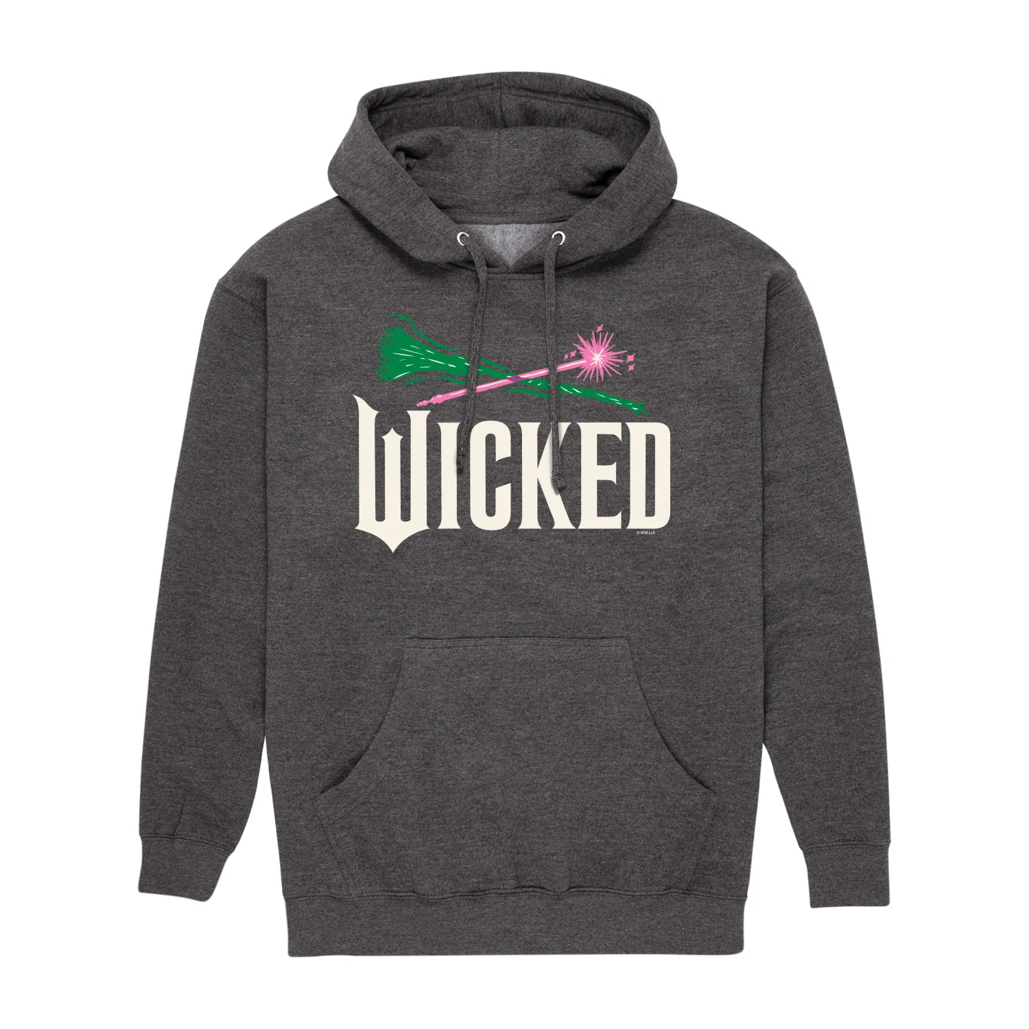 Wicked: Part 2 - Wand And Broomstick Logo -Mens Long Sleeve Fleece Pullover Hoodie - Image 4