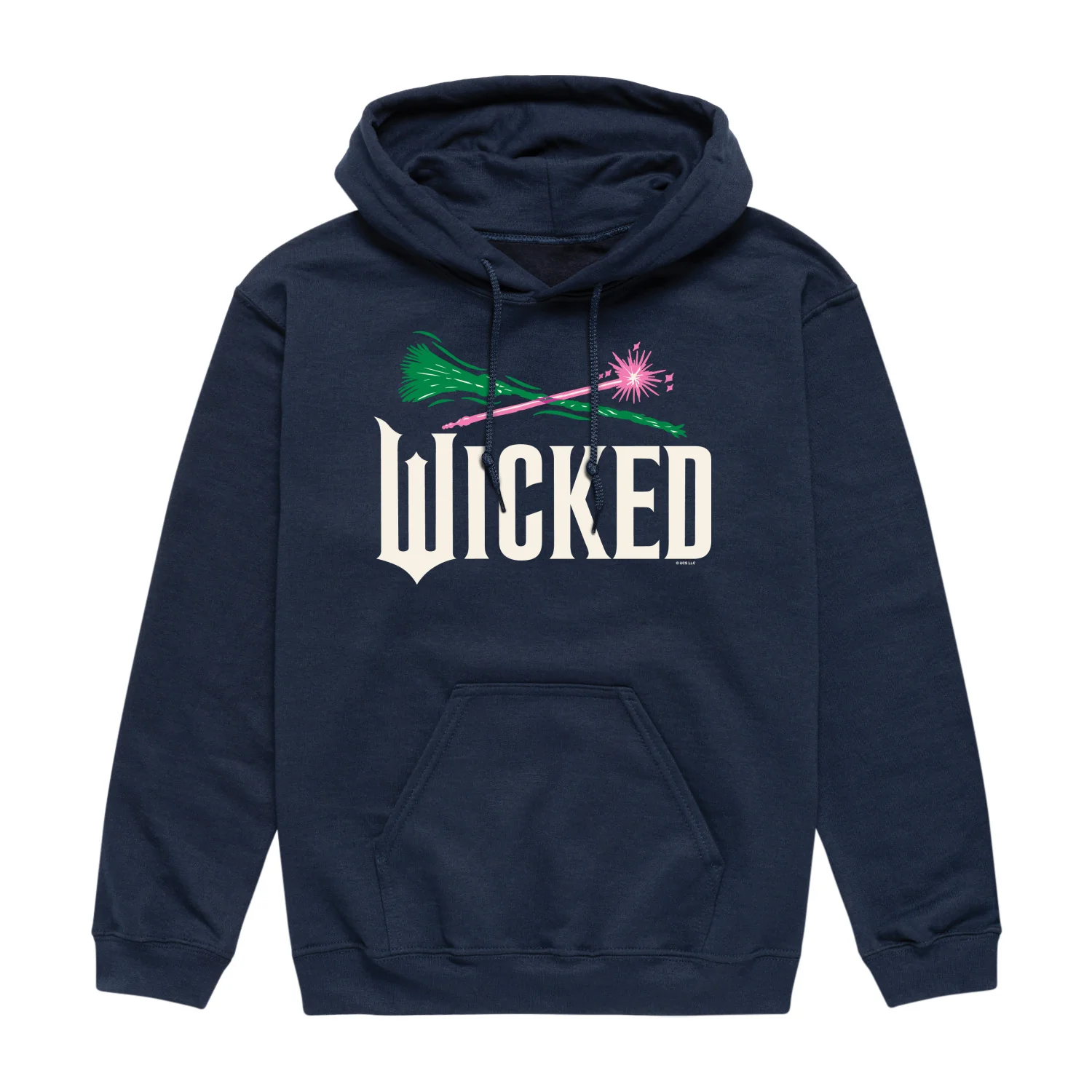 Wicked: Part 2 - Wand And Broomstick Logo -Mens Long Sleeve Fleece Pullover Hoodie - Image 5