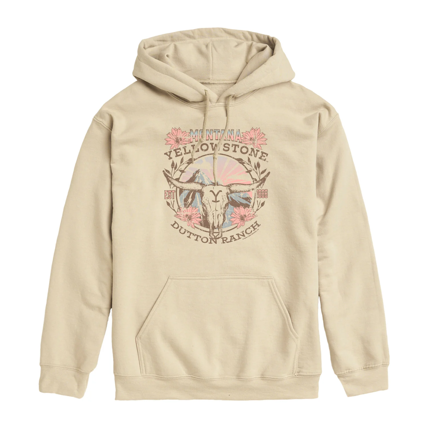 Yellowstone - Montana Skull Dutton Ranch - Men's Fleece Hoodie Sweatshirt - Image 2