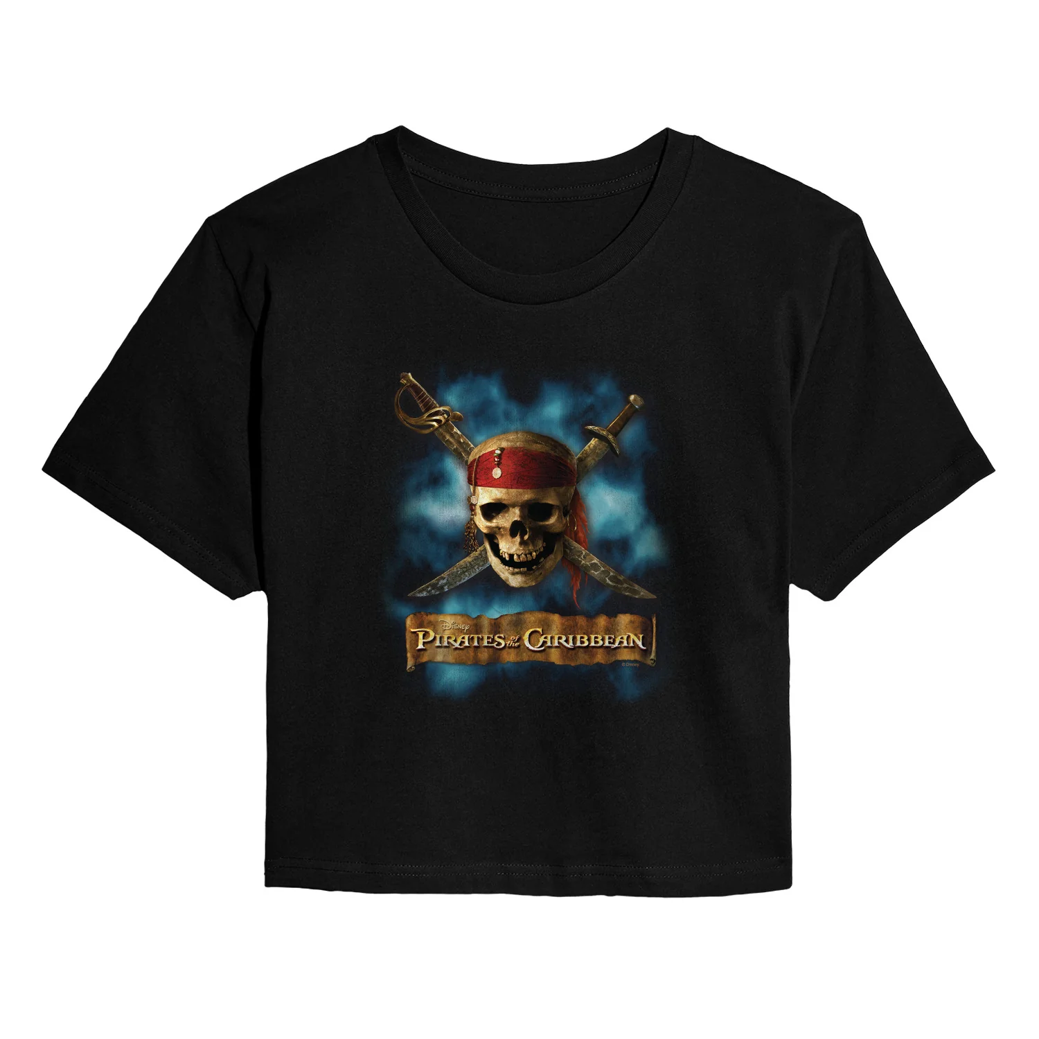 Pirates of the Caribbean - Skull and Swords - Juniors Cropped Graphic T-Shirt